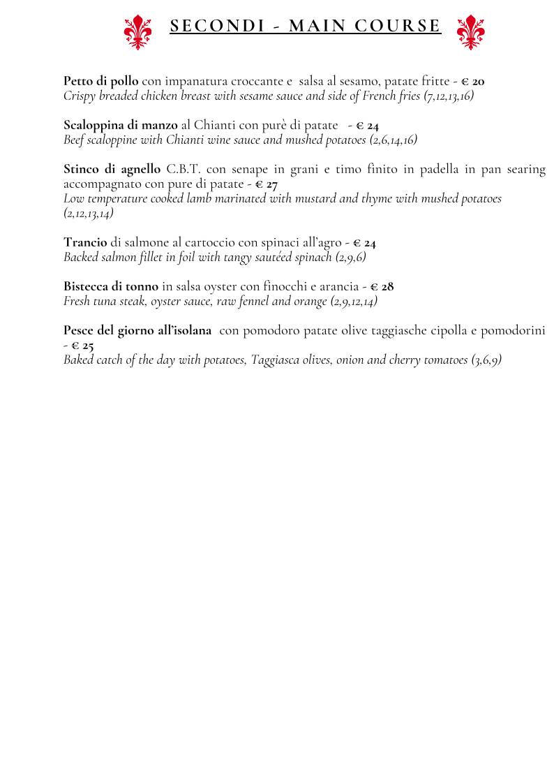 Menu di Ristorante Vincanto 