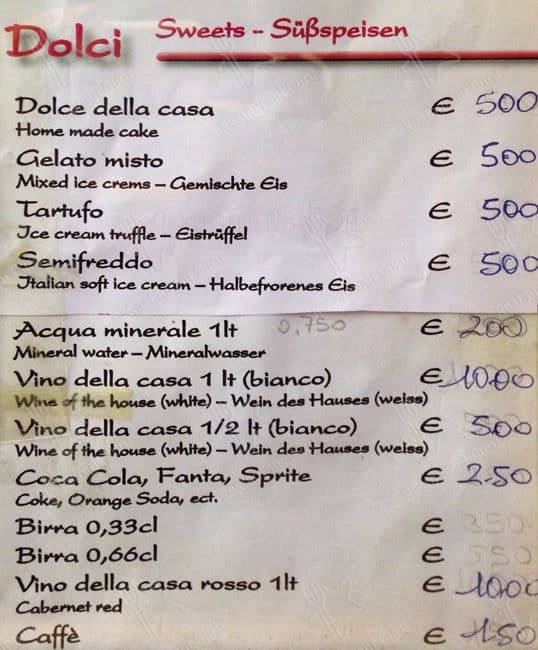 Menu di Hostaria Da Bruno 