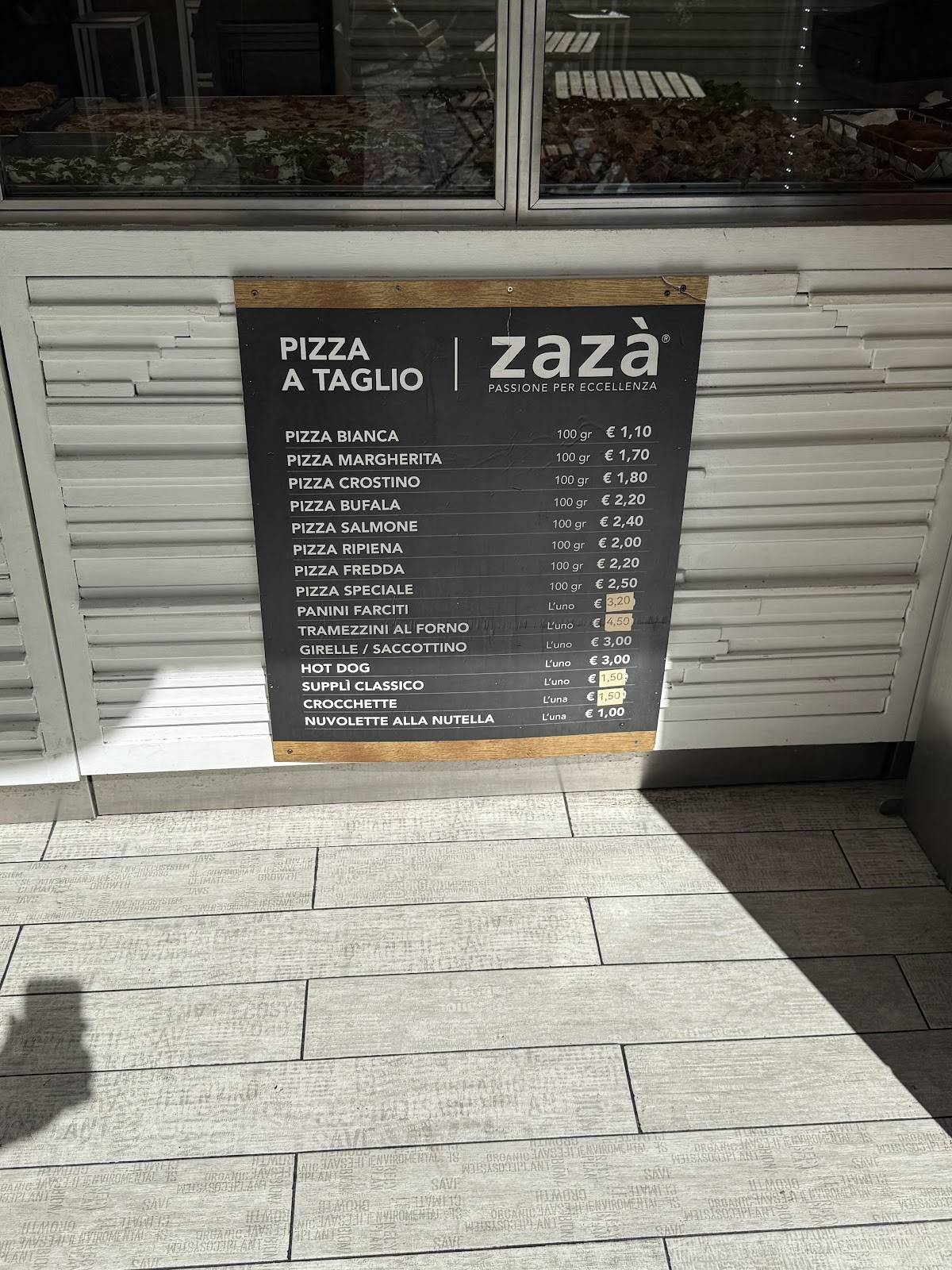 Menu de Pizza Zazà