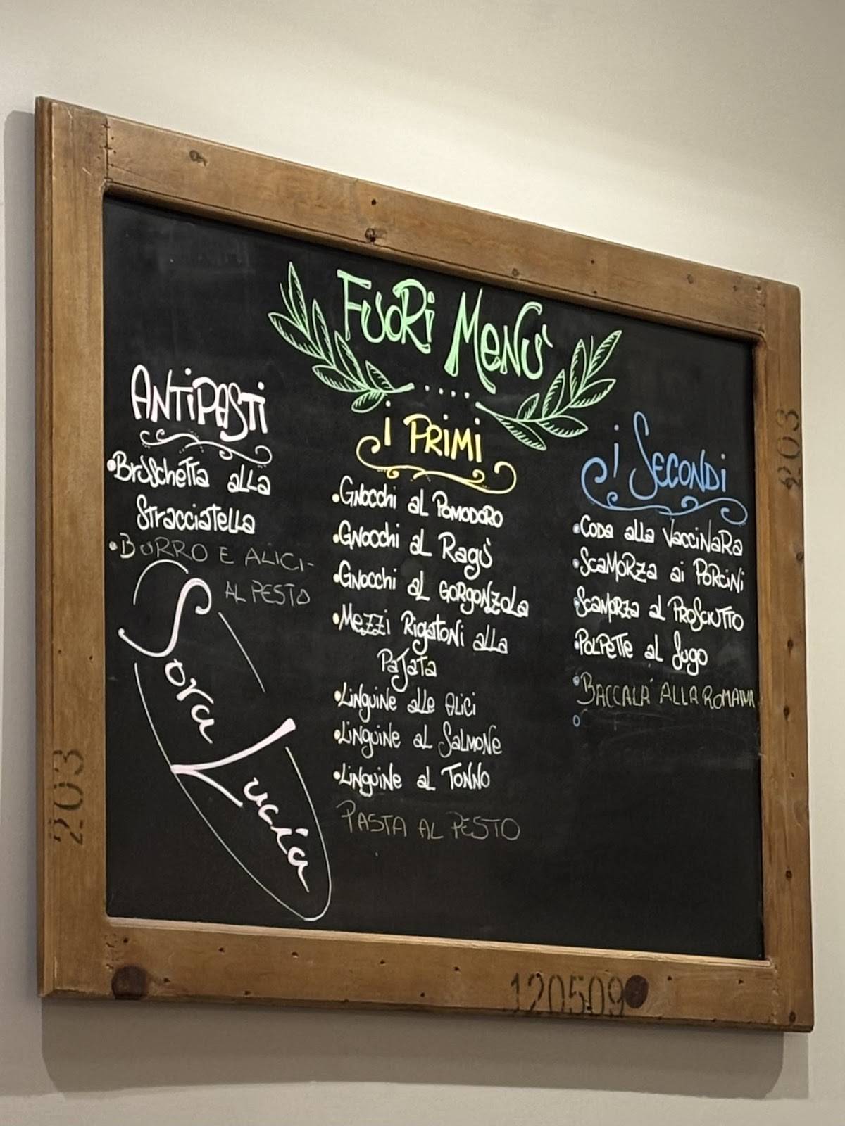 Menu di Sora Lucia 