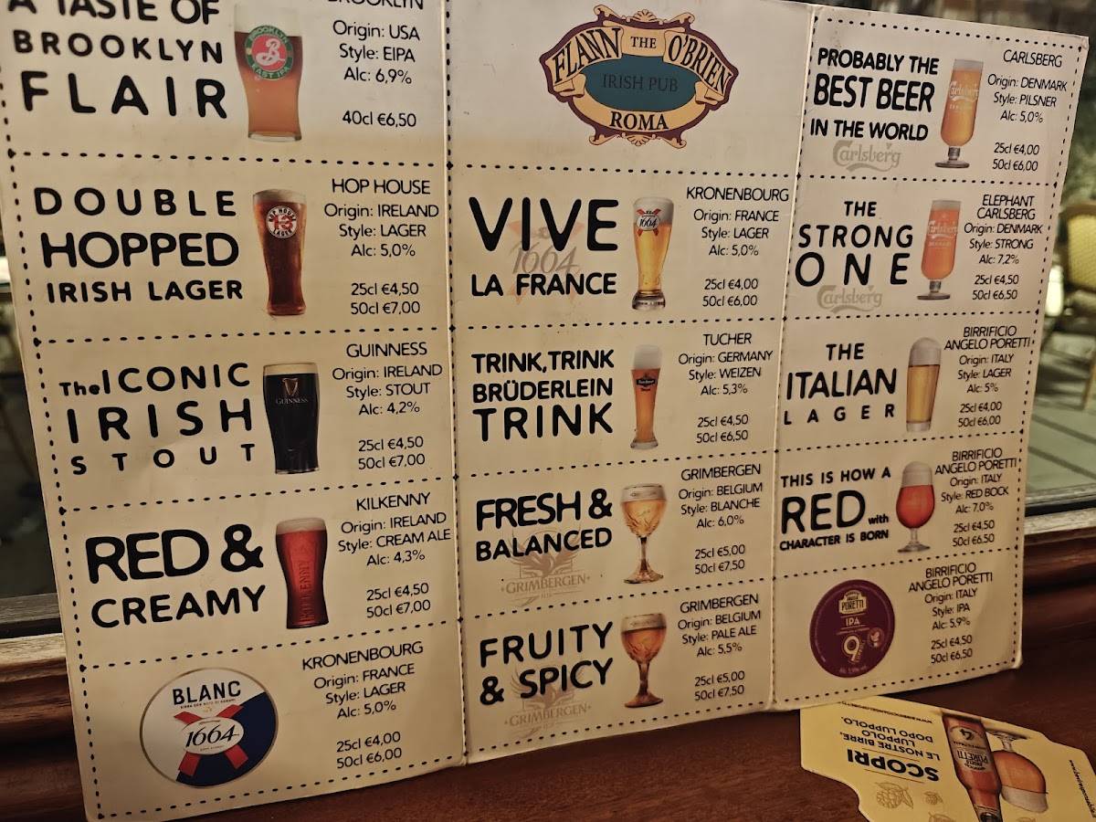 Menu di The Flann O'Brien 