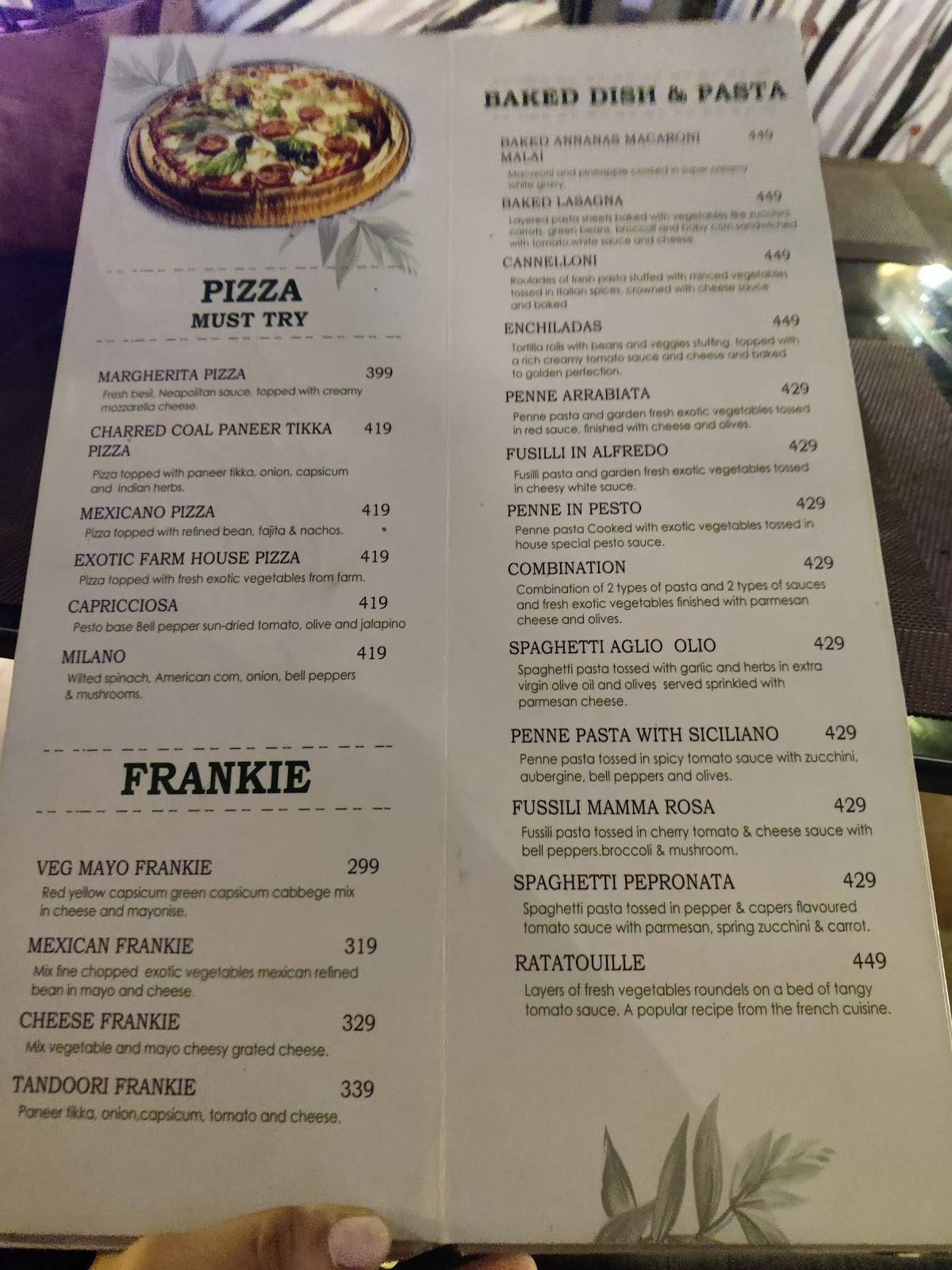 Rooh The Roofyard Cafe And Restaurant menu