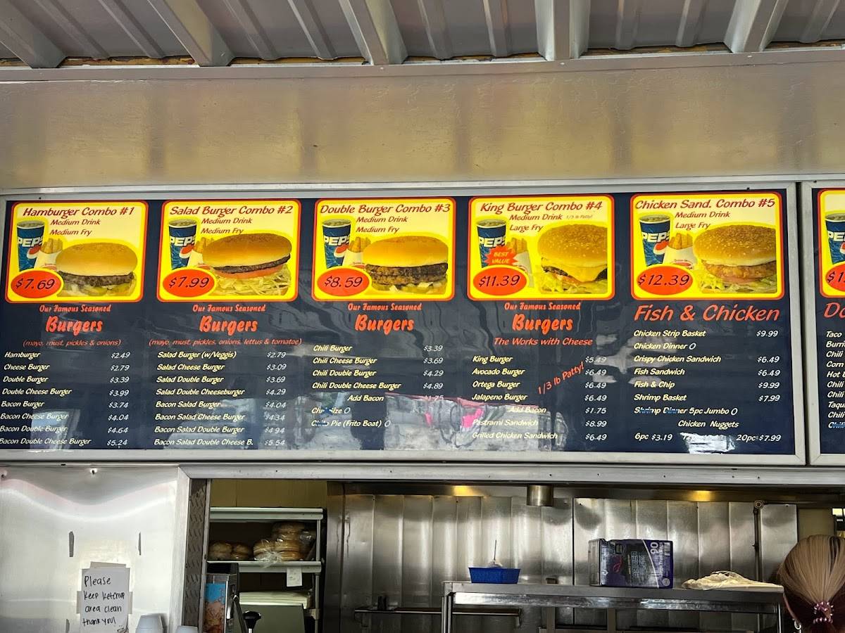 Menu at Root Beer King restaurant, Lamont, Main St