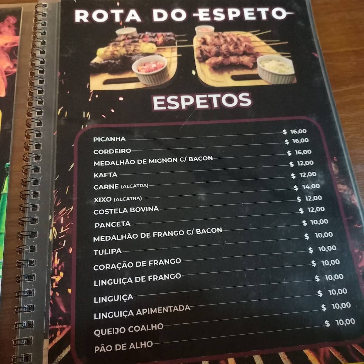 Rota do Espeto Maringa cardápio