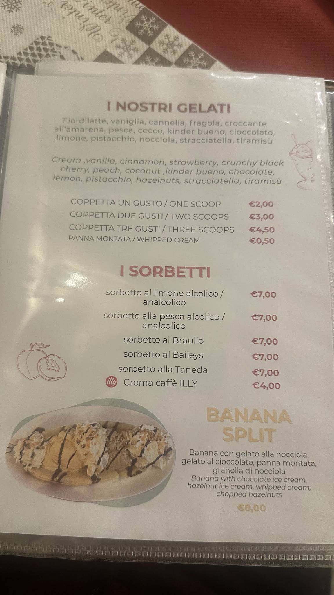 Menu di Roxy Bar Ristorante - Pizzeria 