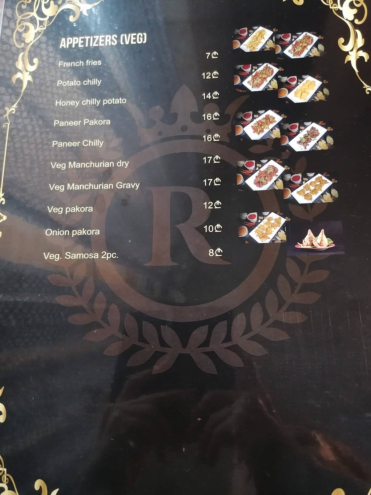 Menu at Royal Indian restaurant, Tbilisi