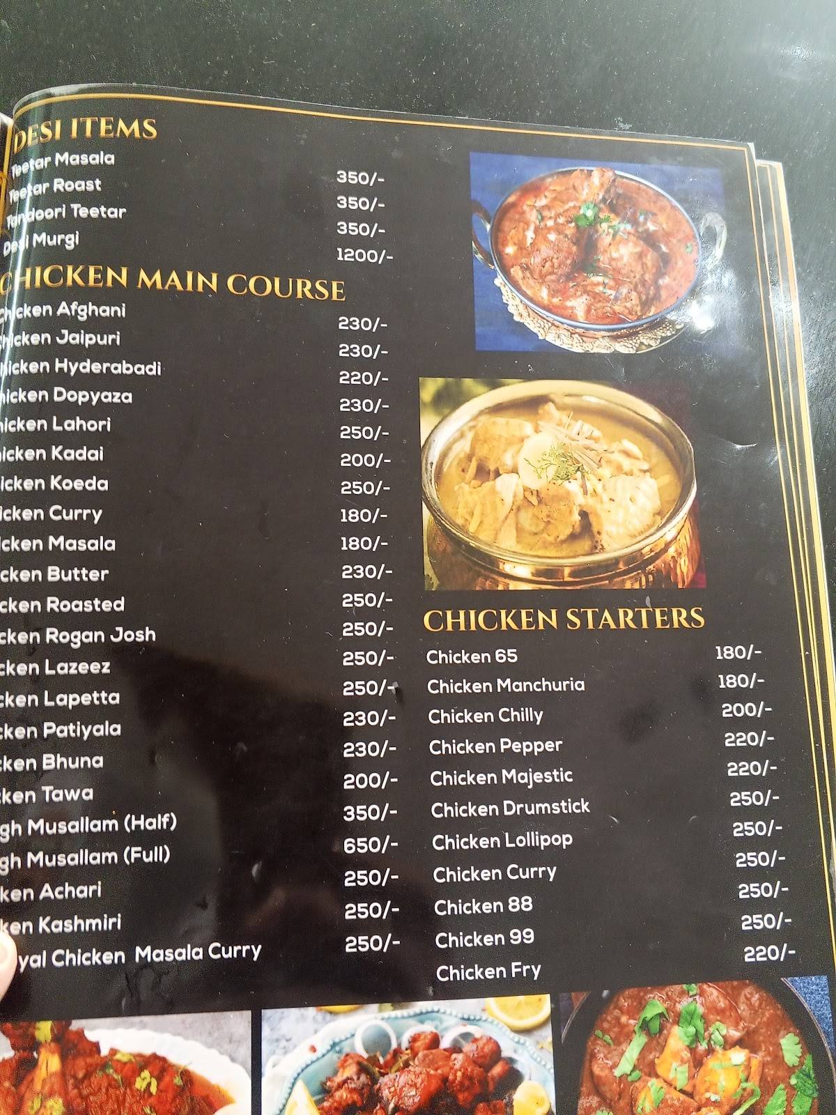 Royal Kalyani Hotel menu