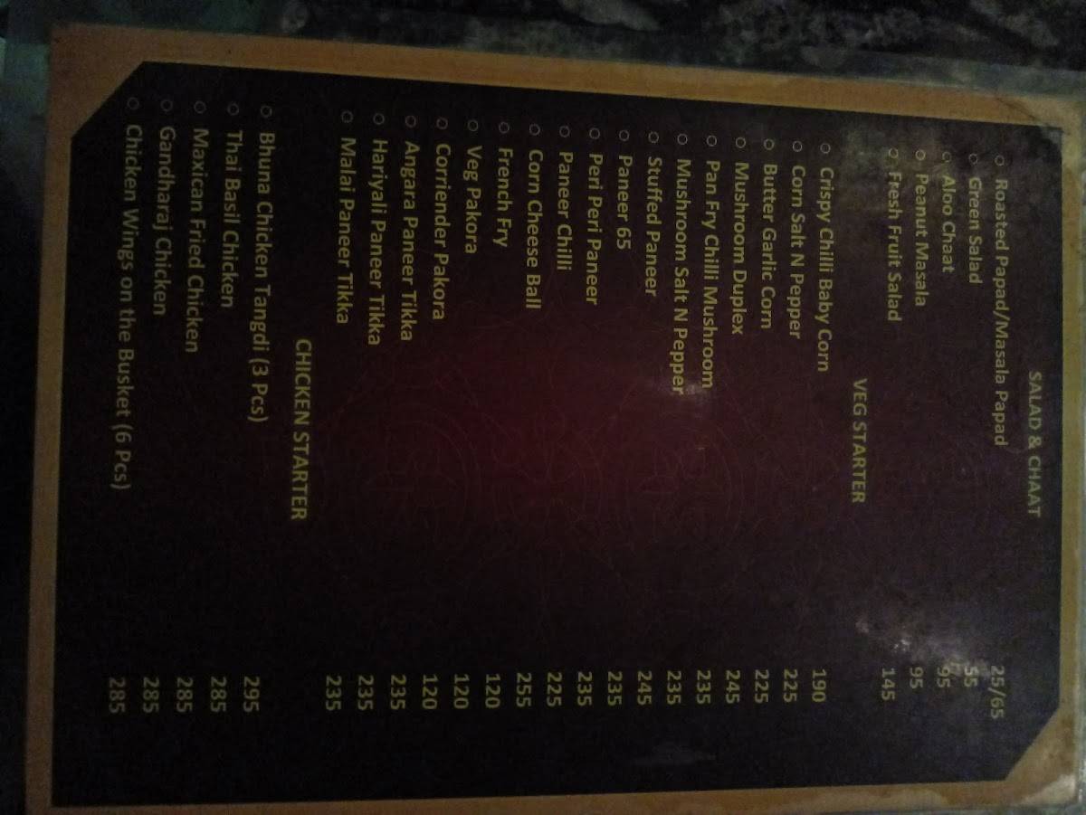 Royal Shahi Darbar menu