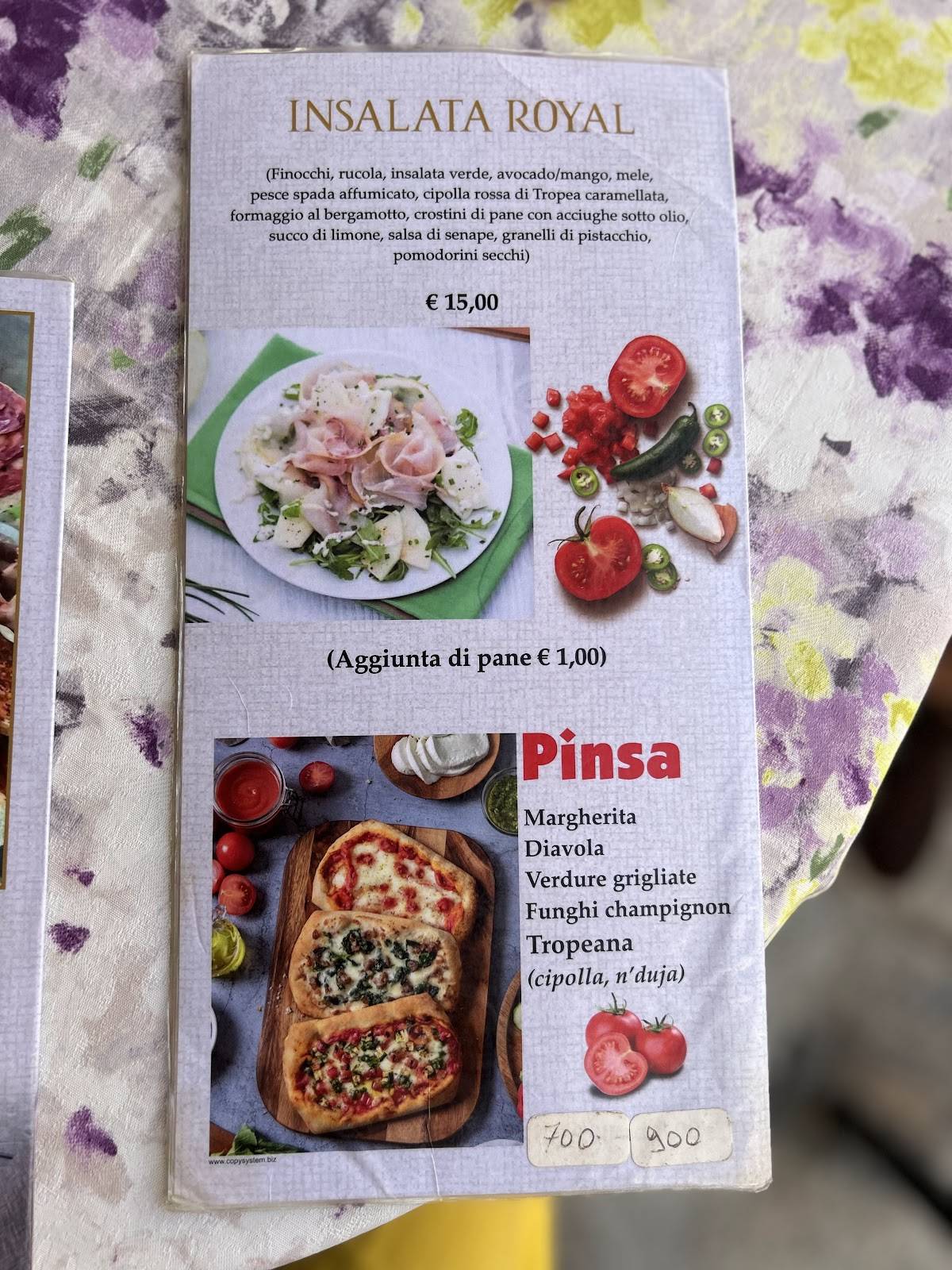 Menu di Royal Bar 