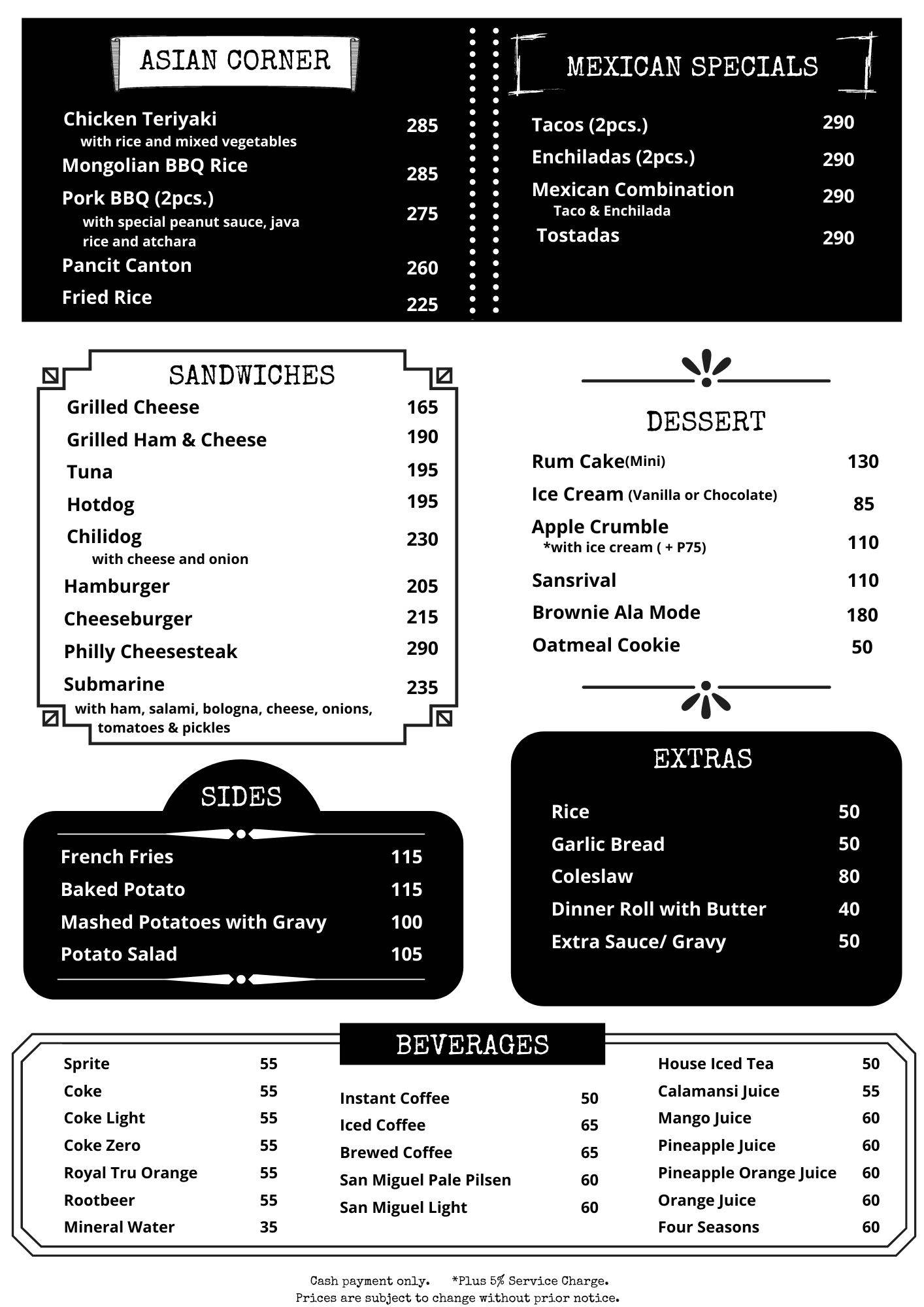 Menu at AC Rumpa Restaurant, Angeles, Santo Rosario St