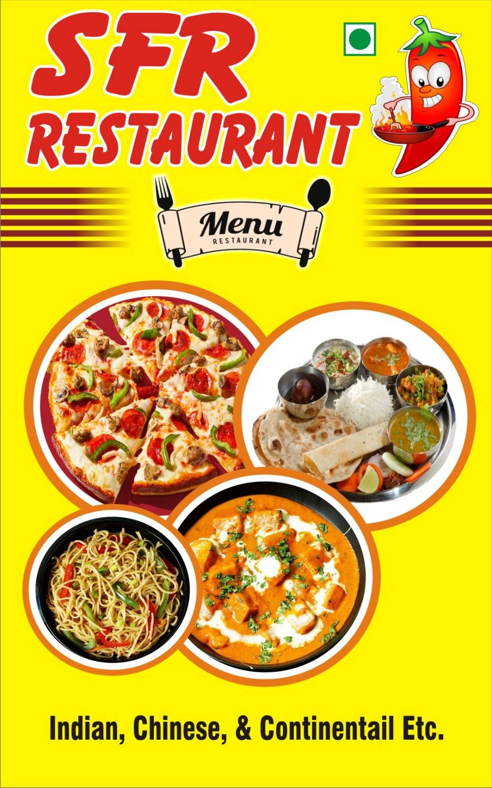 S.f.r restaurant menu