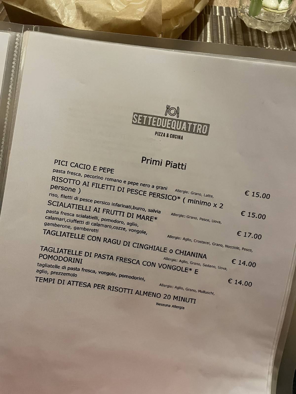 Menu di SETTEDUEQUATTRO Pizza&Cucina 