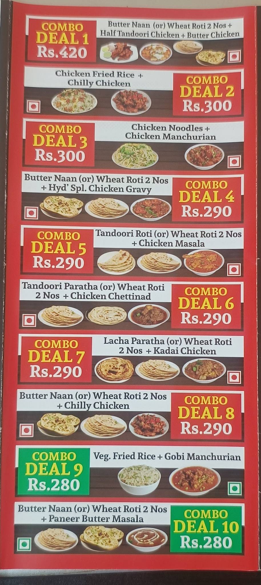 SS Hyderabad Biryani Thirumullaivoyal menu