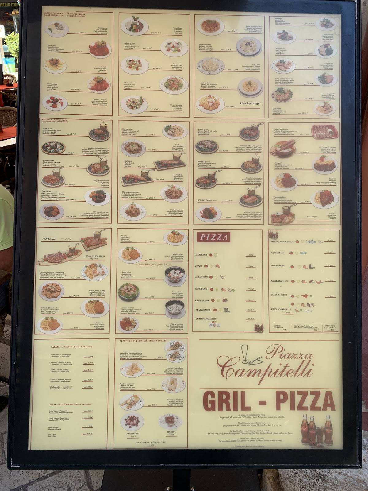 Menu de STEAK HOUSE PIAZZA CAMPITELLI