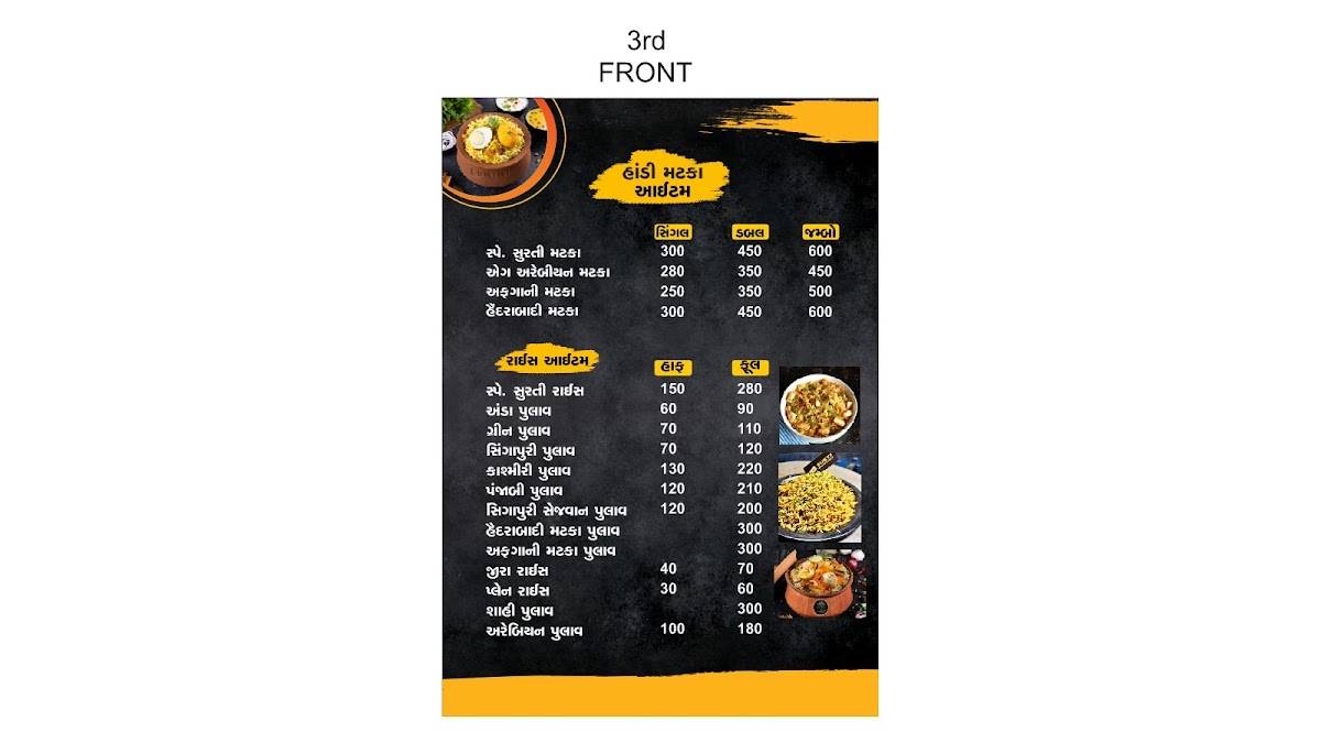 SURTI EGG POINT menu