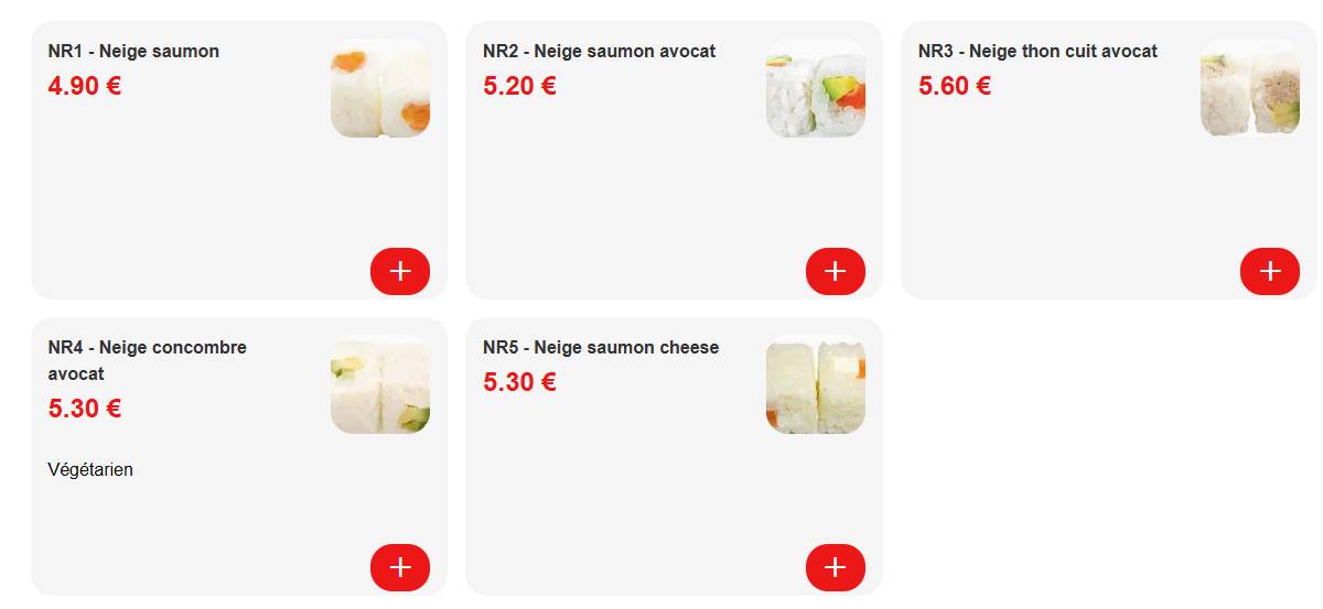 Menu de SUSHI MARKET 35