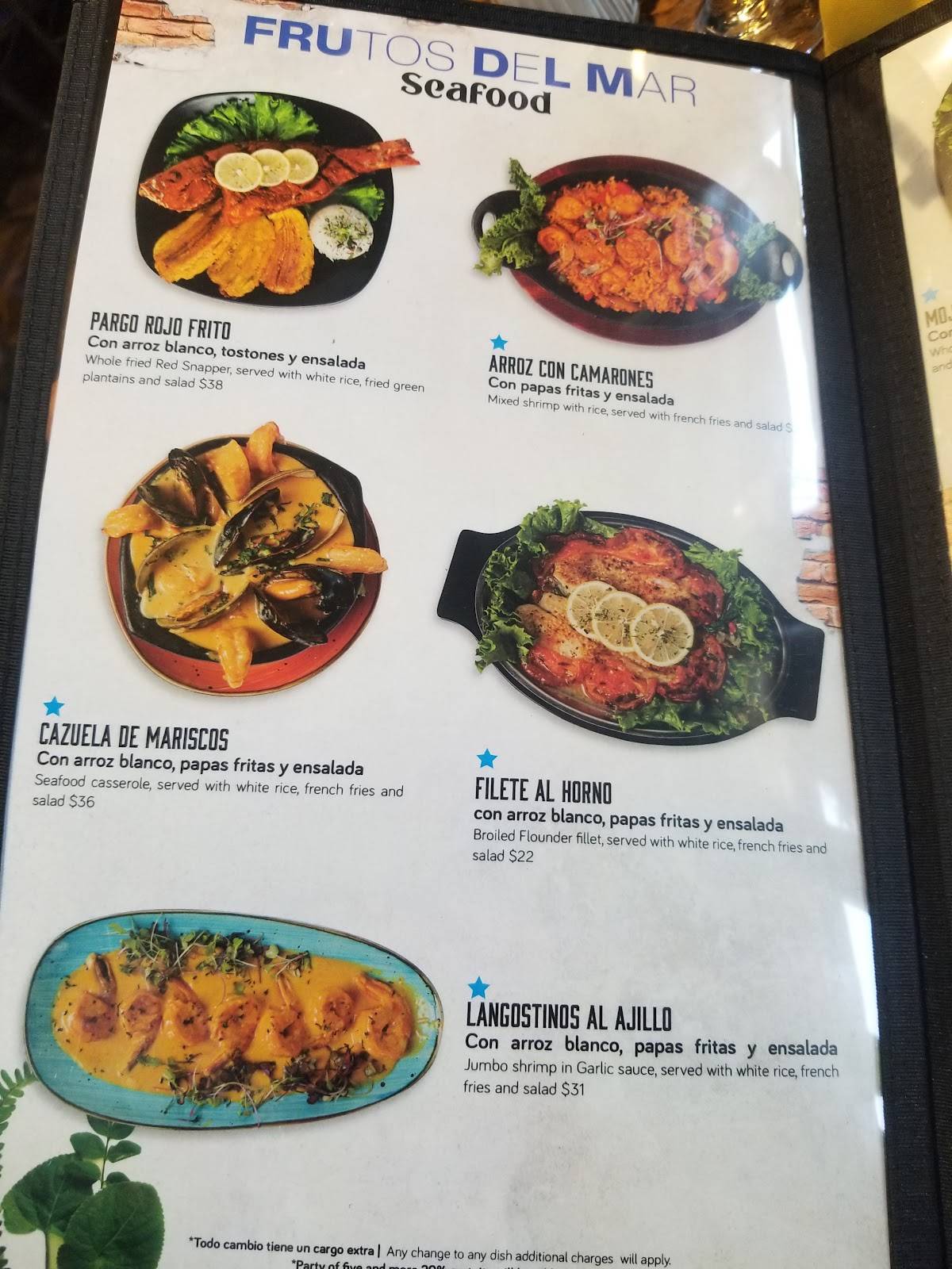 Меню Sabor a Colombia Restaurant & Bar Levittown, Левиттаун