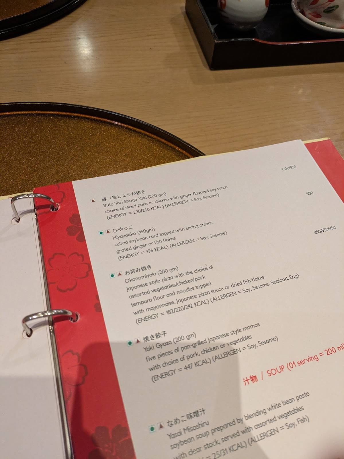 Sakura menu