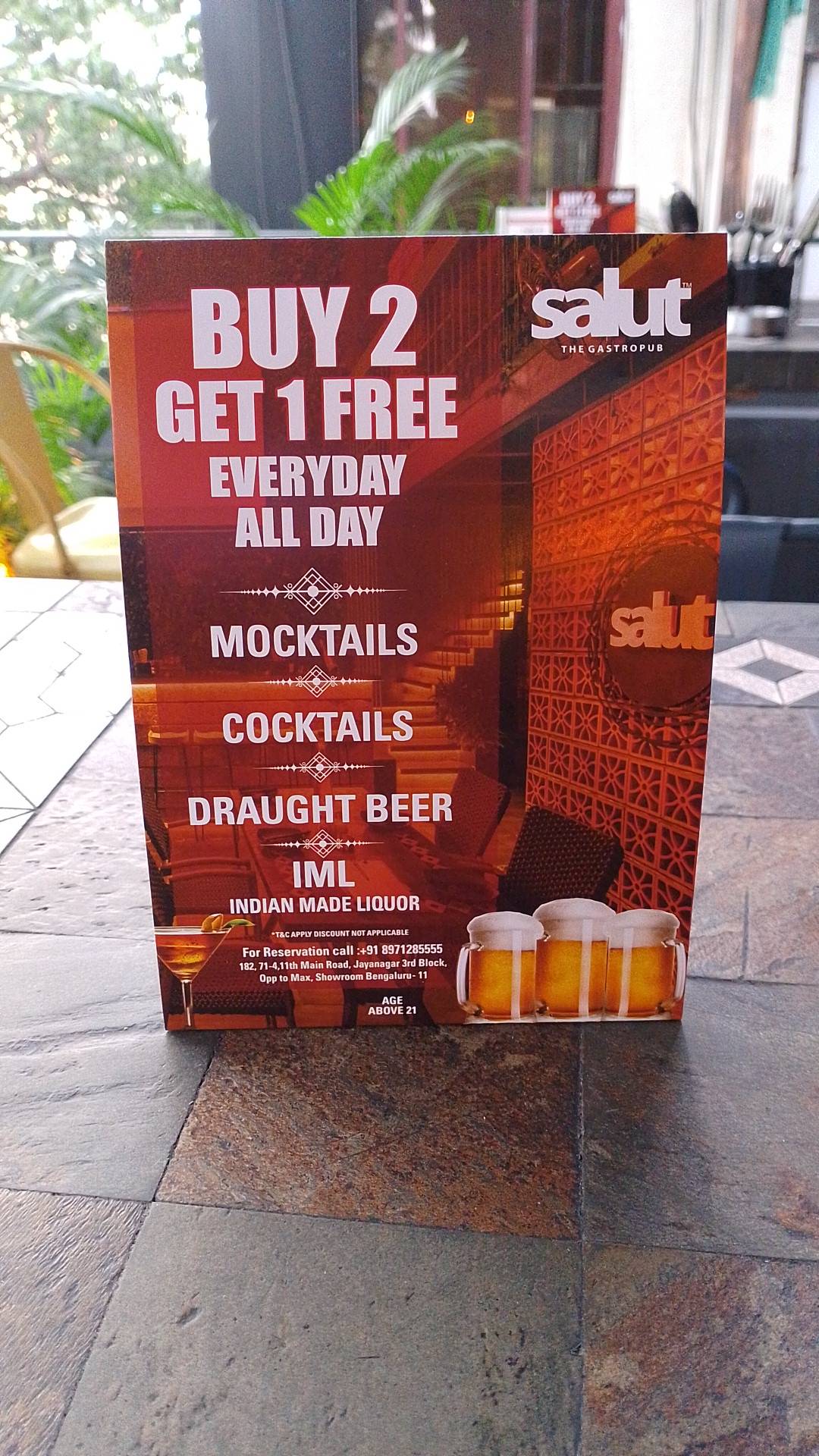 Salut Gastropub menu