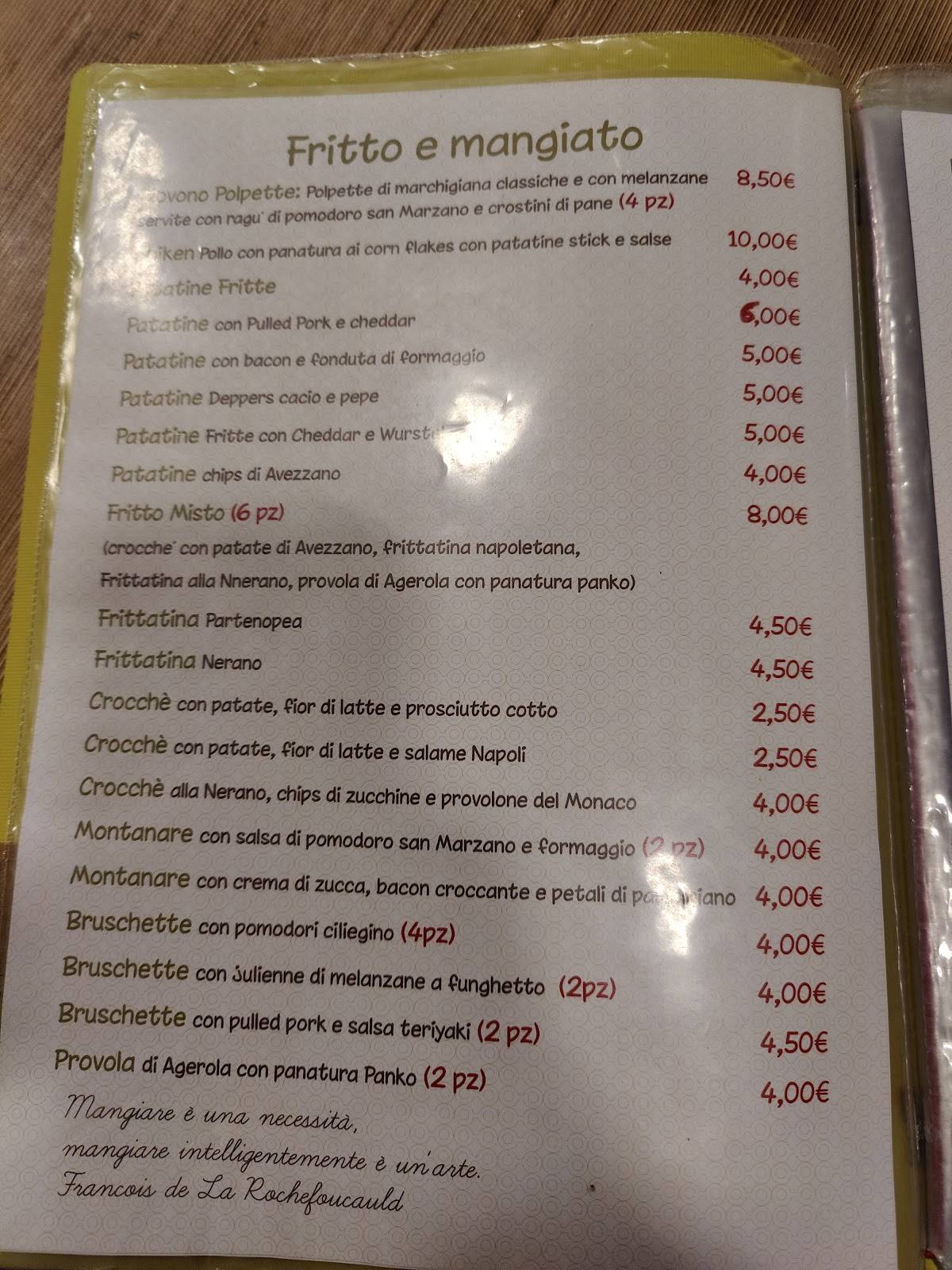 Menu di Pizza & Babbà SMCV 