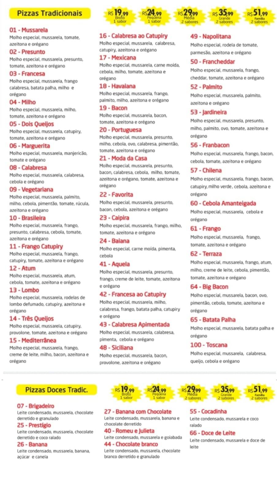 Santa Pizza Delivery cardápio