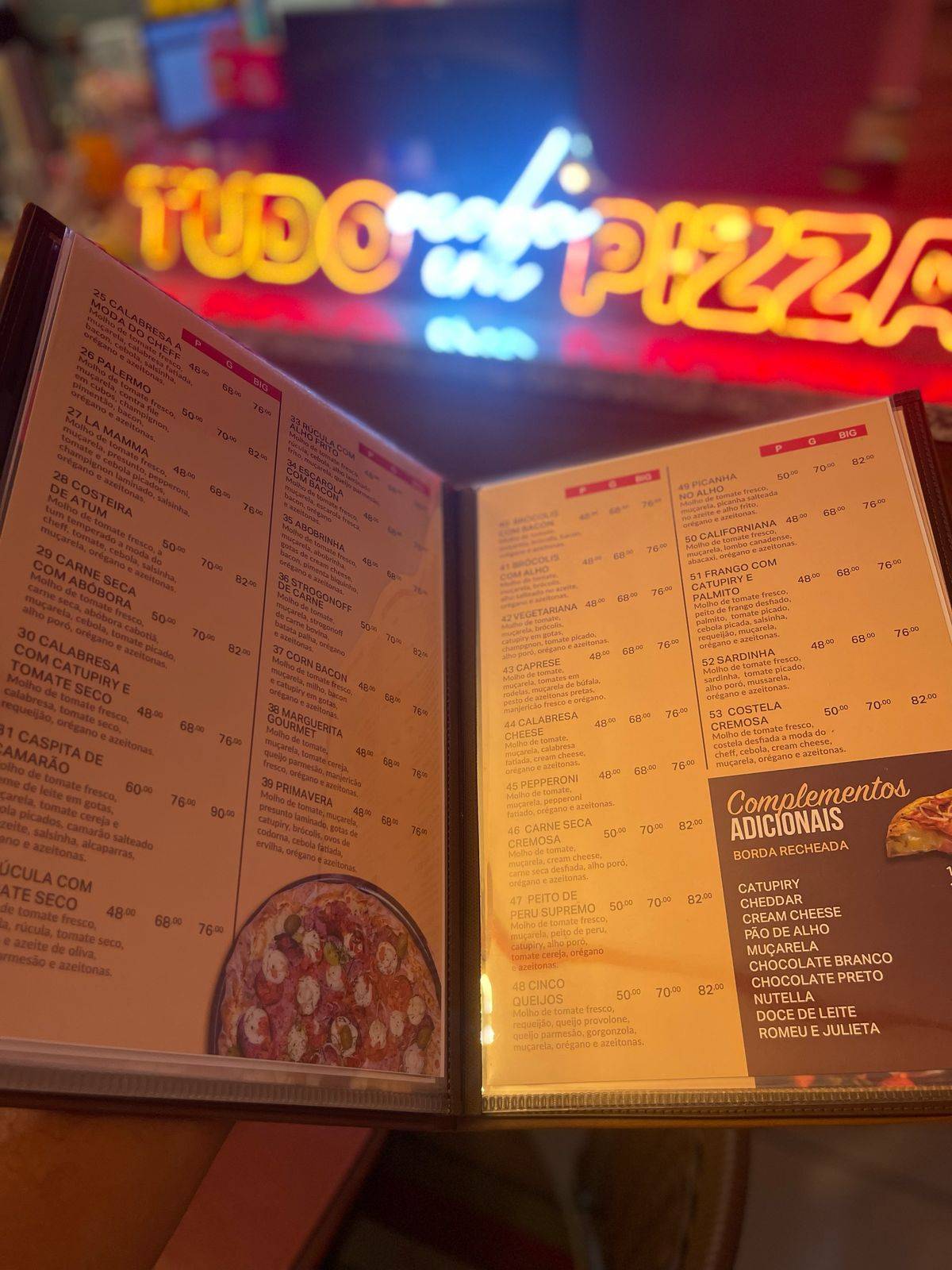 Santa Pizza cardápio