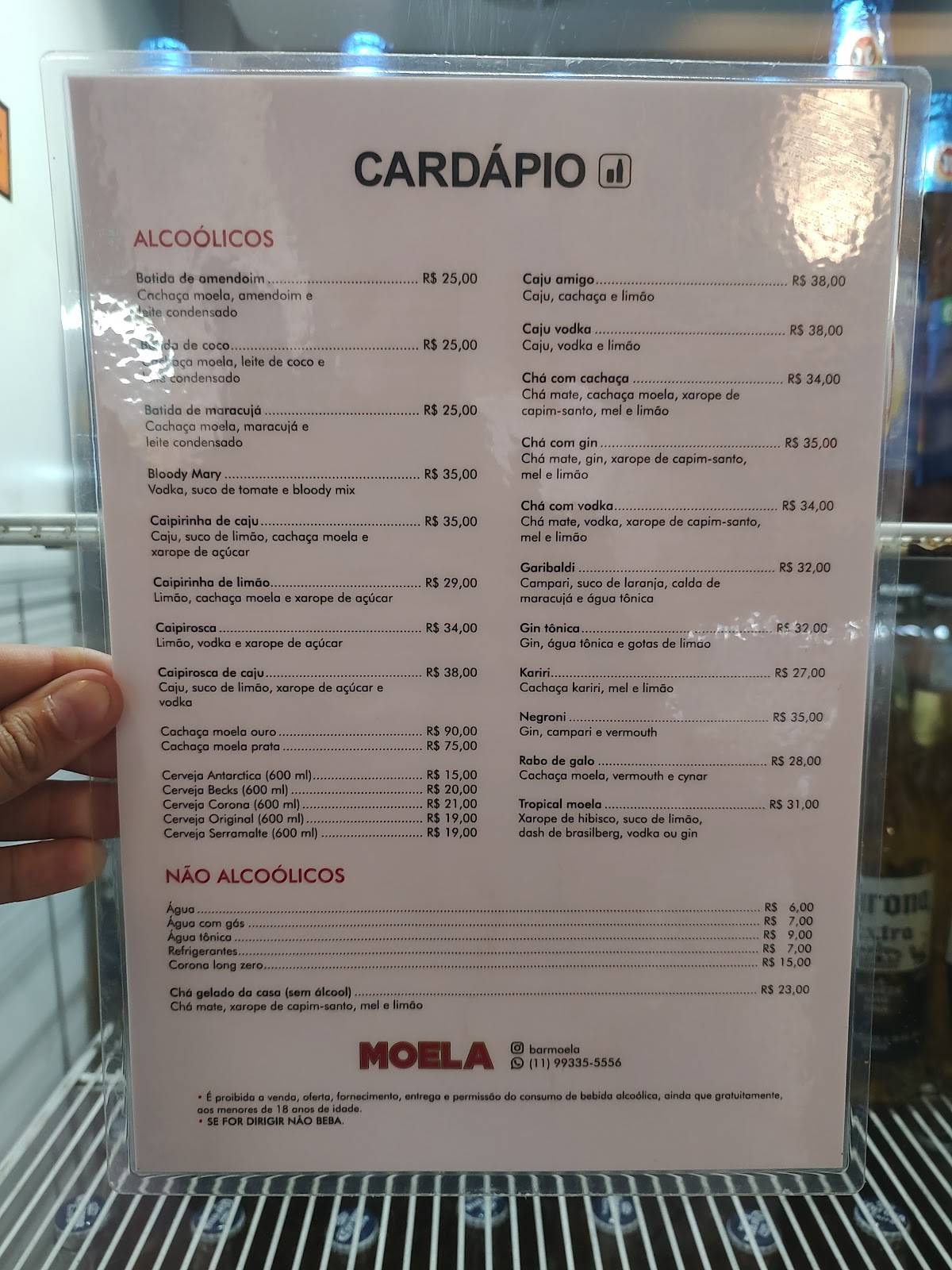 Bar Moela cardápio