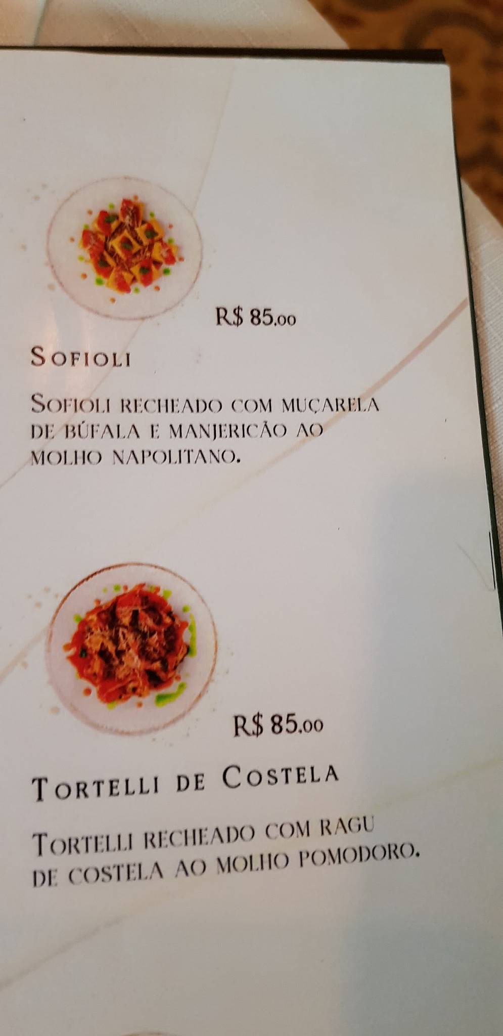 Cantina Piovanelli cardápio