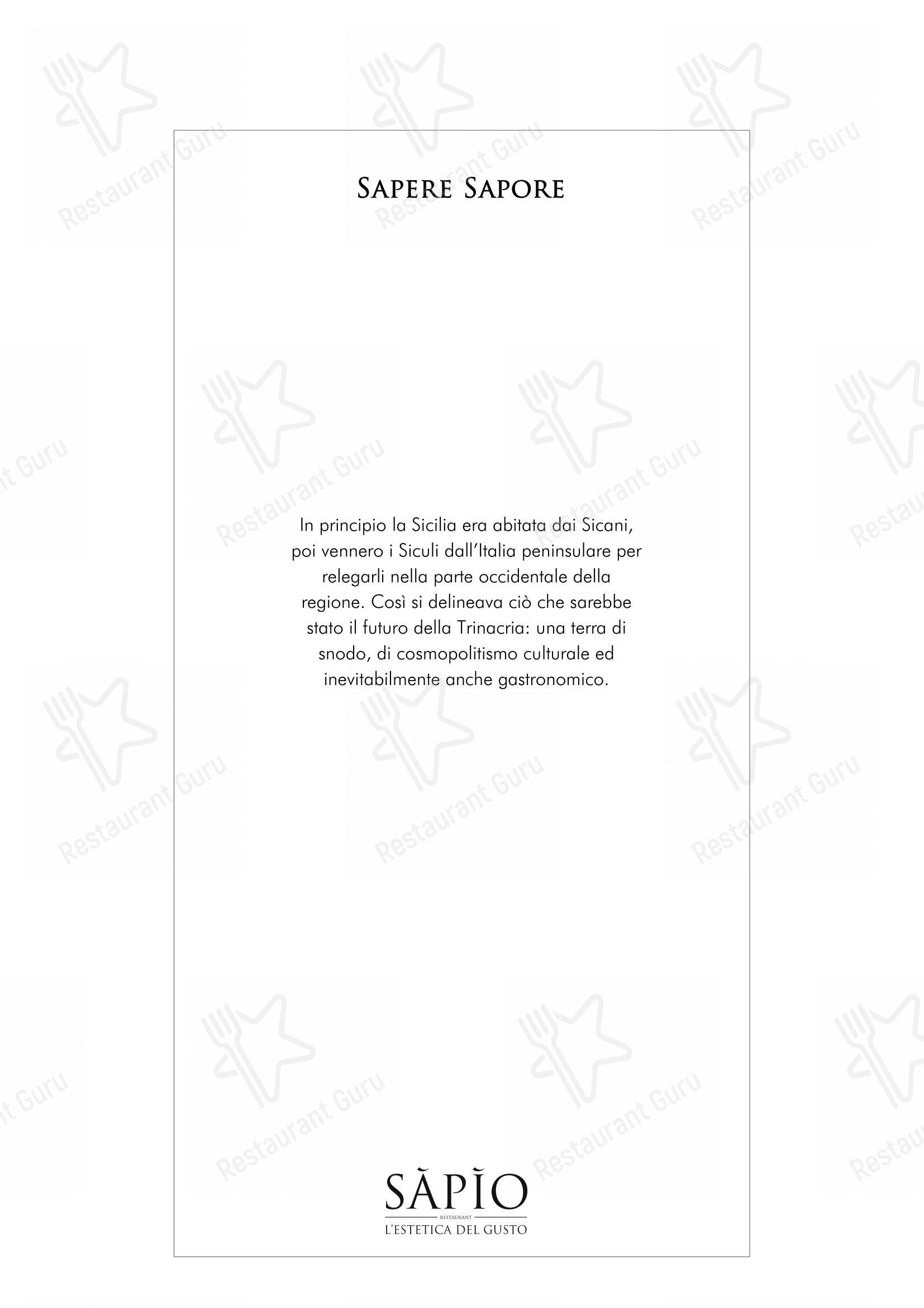 Sapio dans Catane - Menu