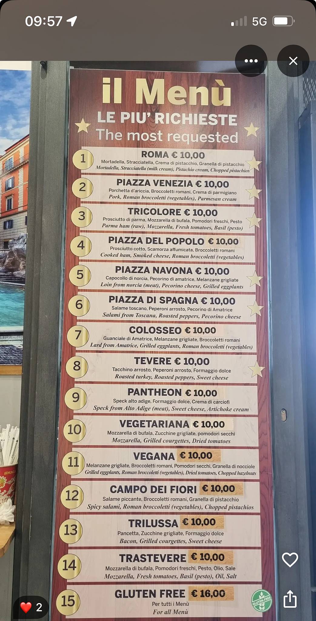 Menu di Saporizzo 