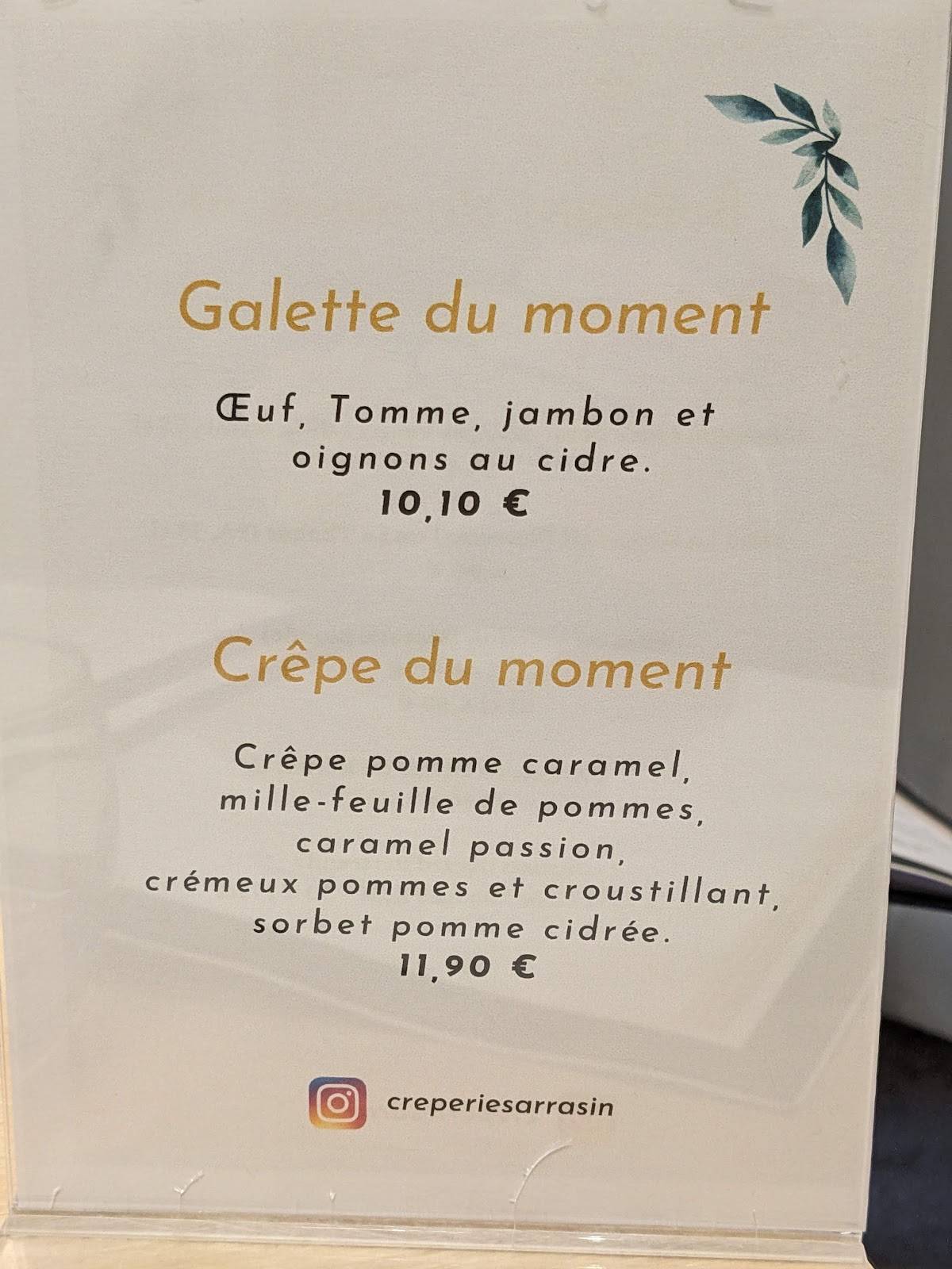 Menu de Sarrasin