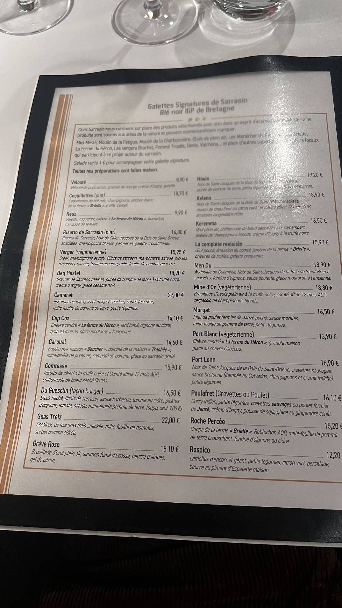 Menu de Sarrasin