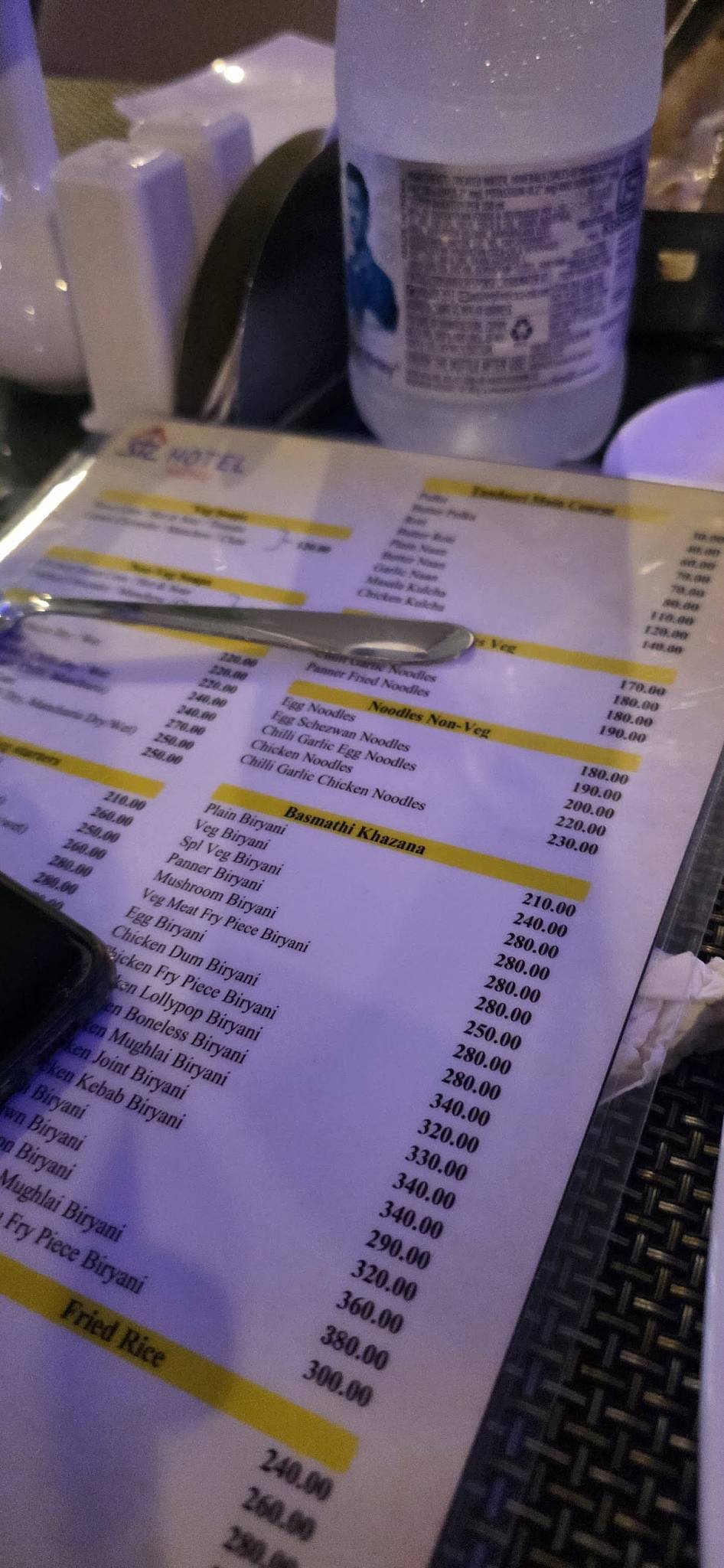 Satvika Multicuisine Restaurant menu