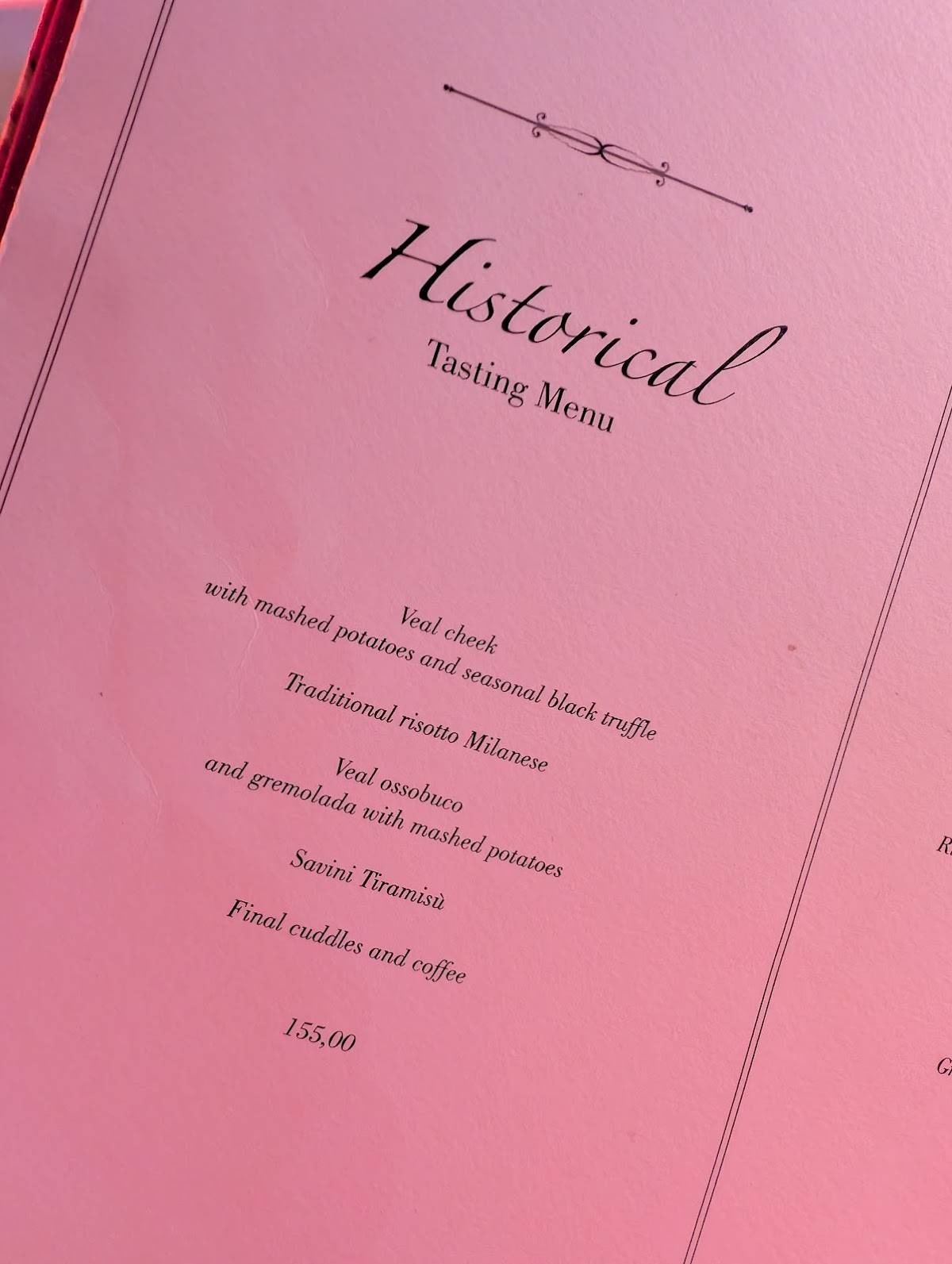 Menu di Savini 1867 