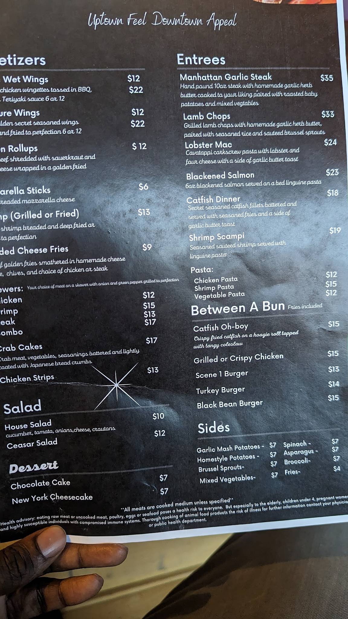 Menu at Scene 1 Restaurant & Lounge MKE, Milwaukee