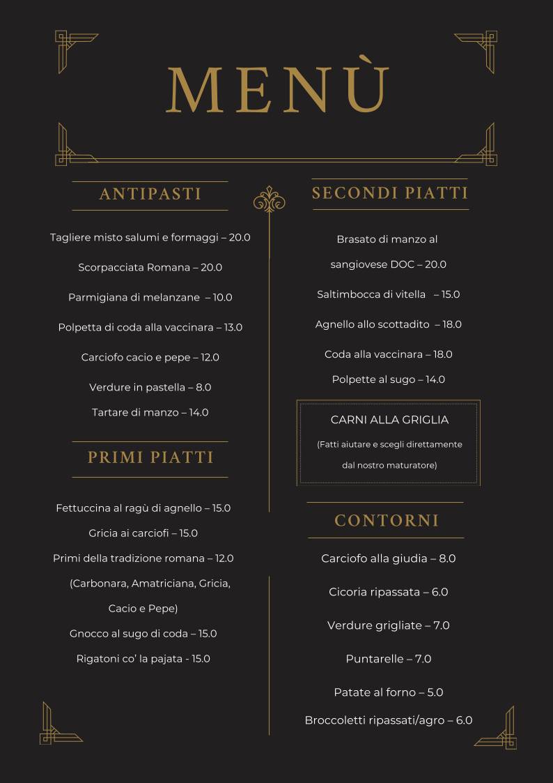 Menu di Scorpacciata Romana 