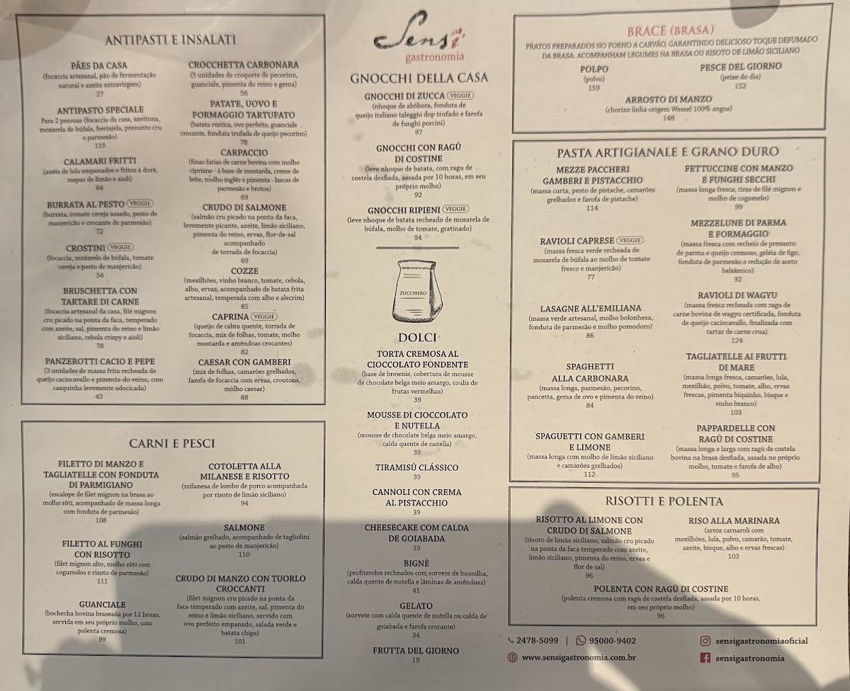 Sensi cardápio