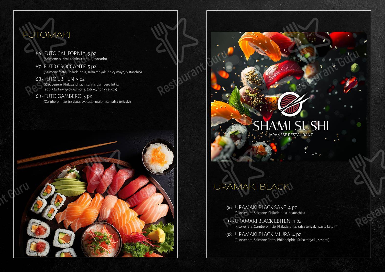 Menu per Shami Sushi ristorante