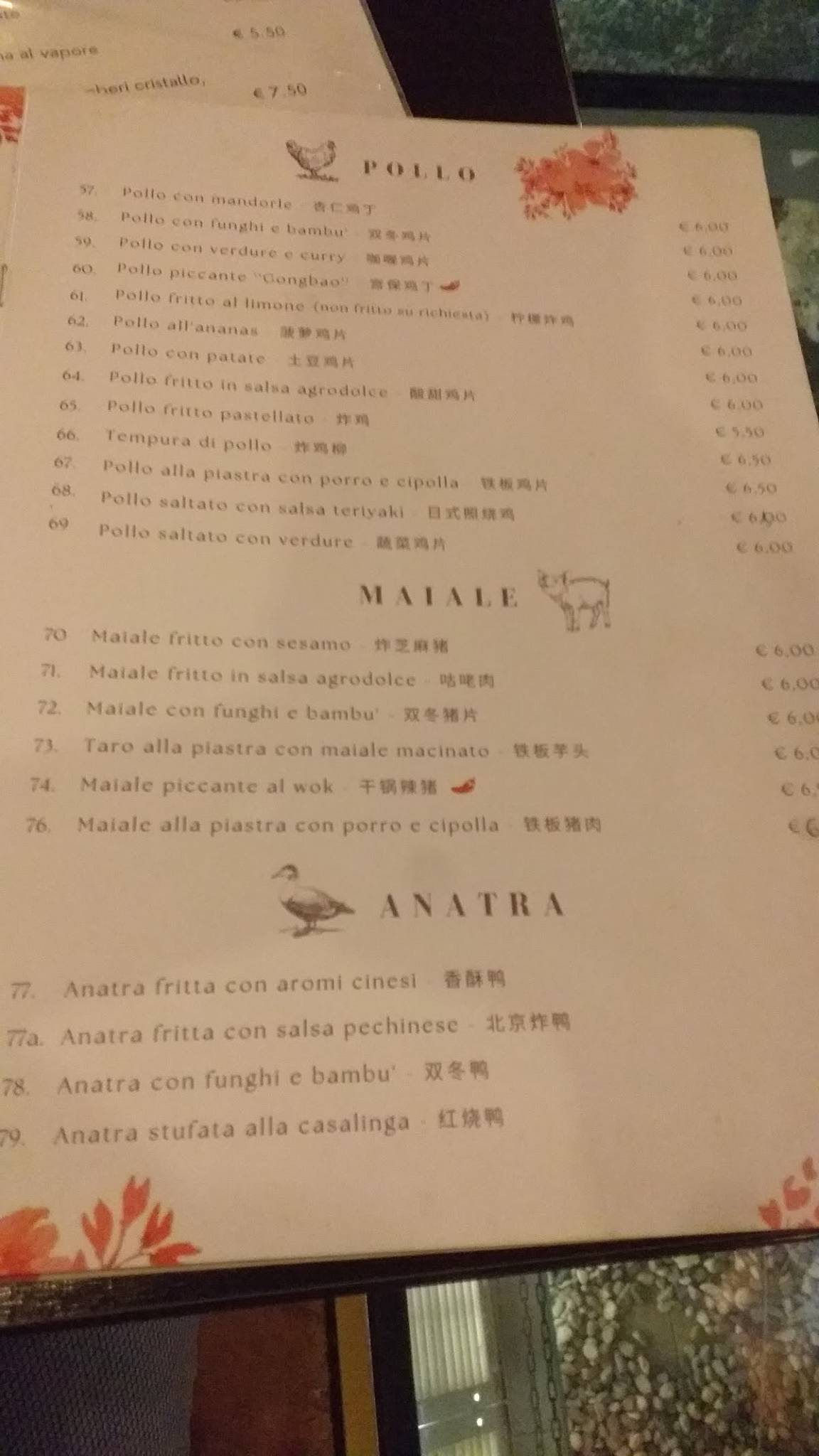 Menu di Ristorante Cinese Shanghai 