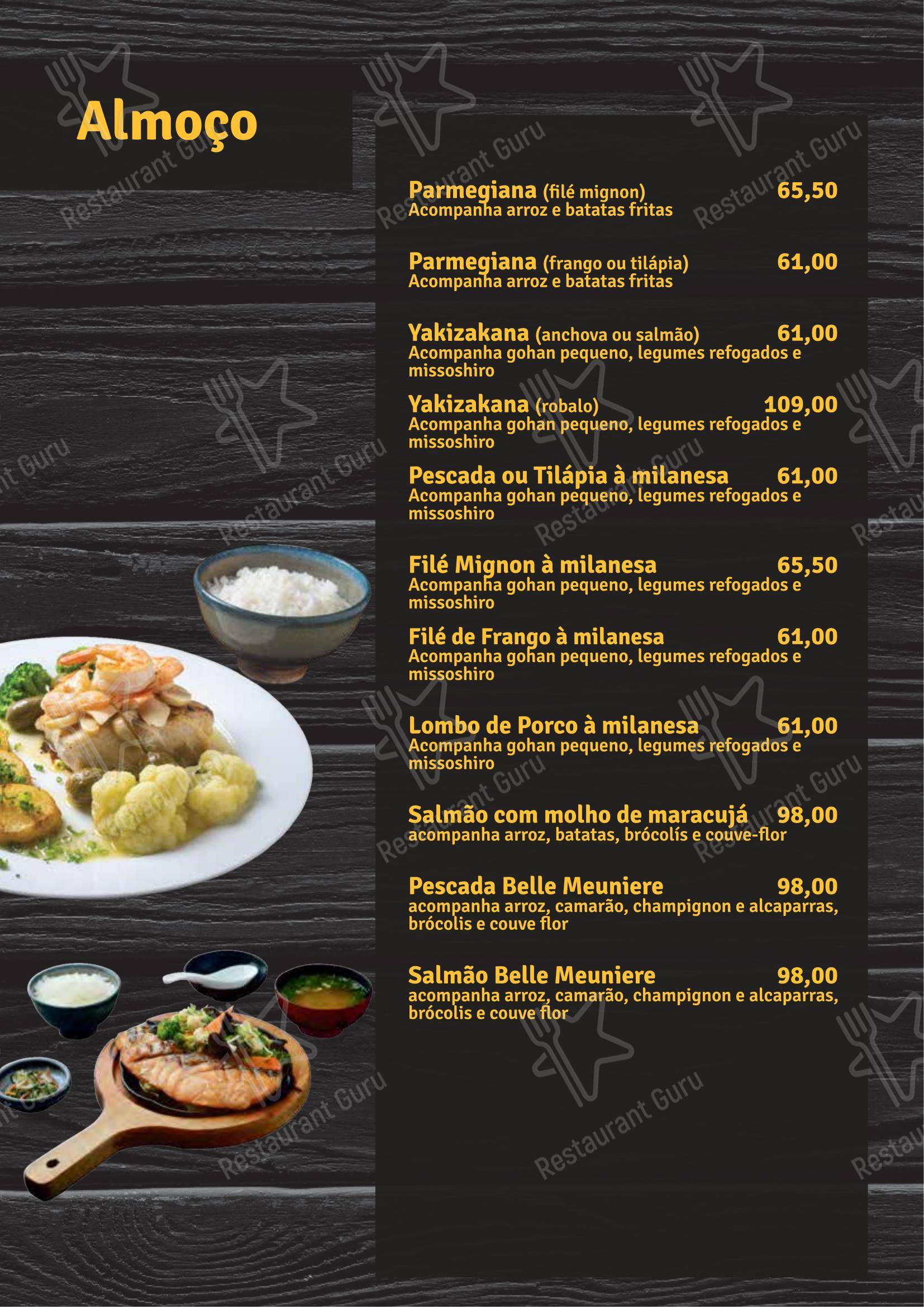 Menu para Shinryu em Atibaia