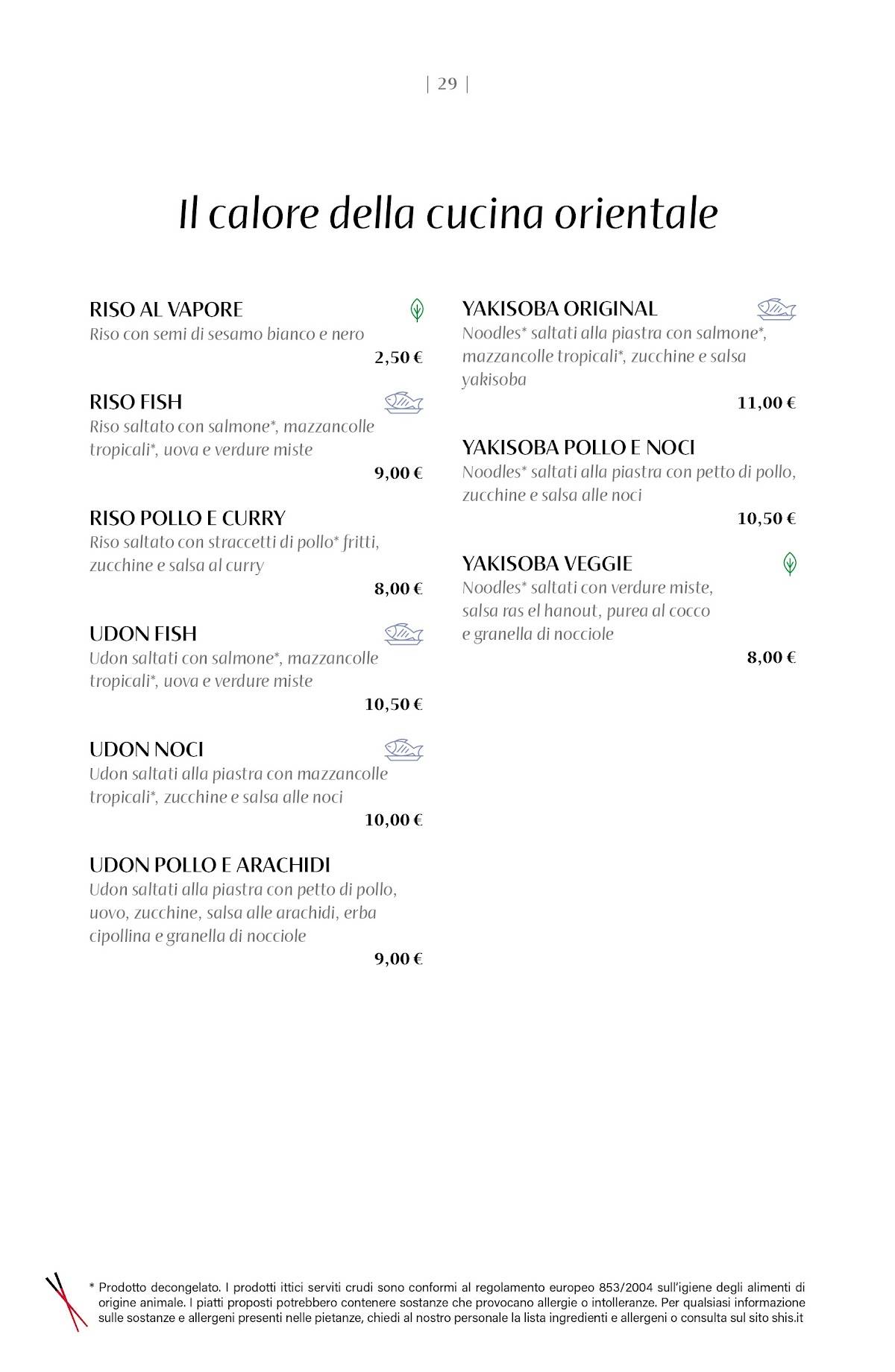 Menu di Shi's Scalo Milano 