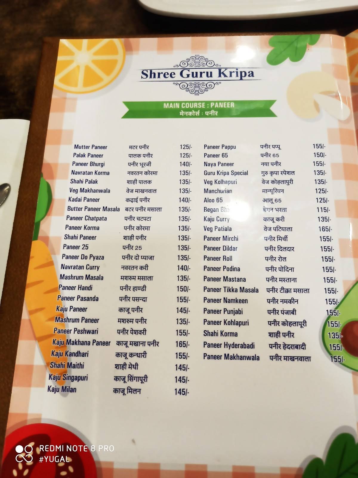 Gurukripa Sarwate Bus Stand Indore Menu Menu at Shree Gurukripa Restaurant G.K. Best Restaurant In Indore Best