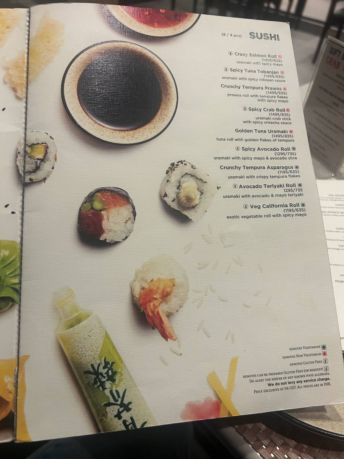 Sidewok + Fez Restaurant menu