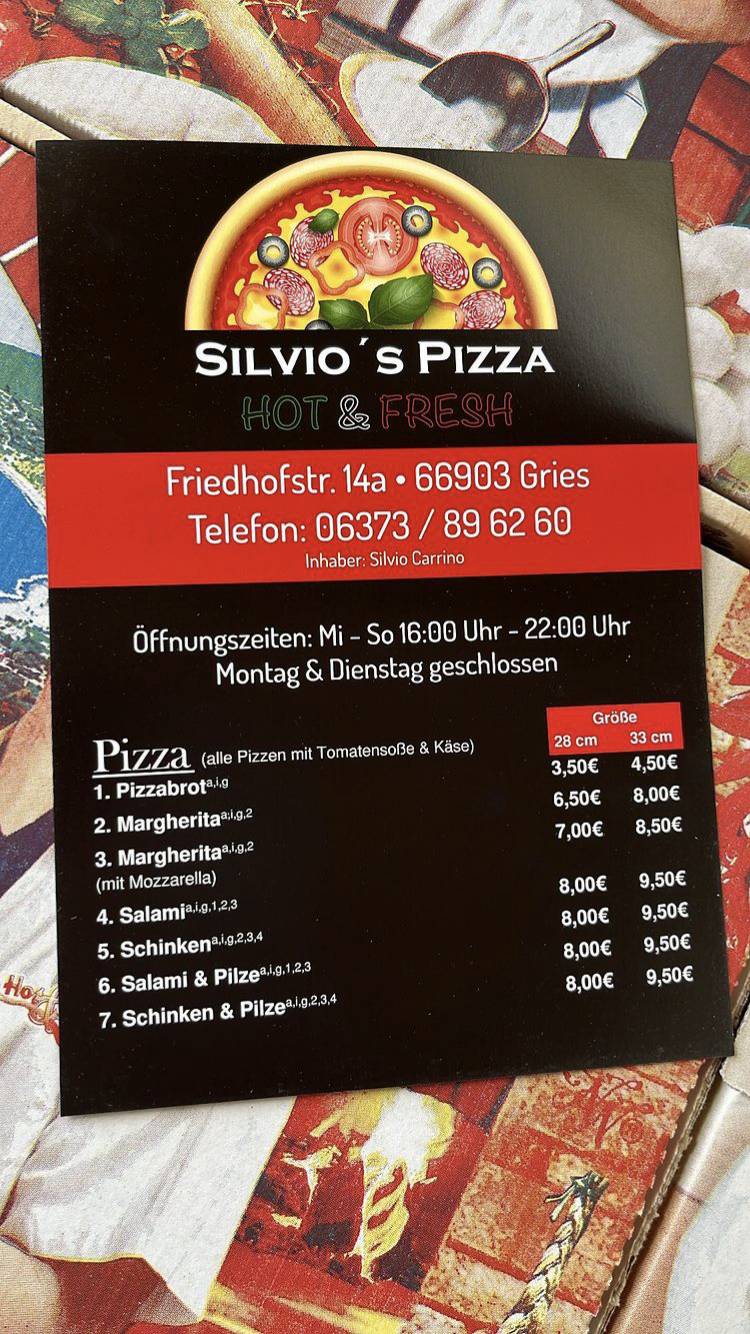 Silvio's pizza discount