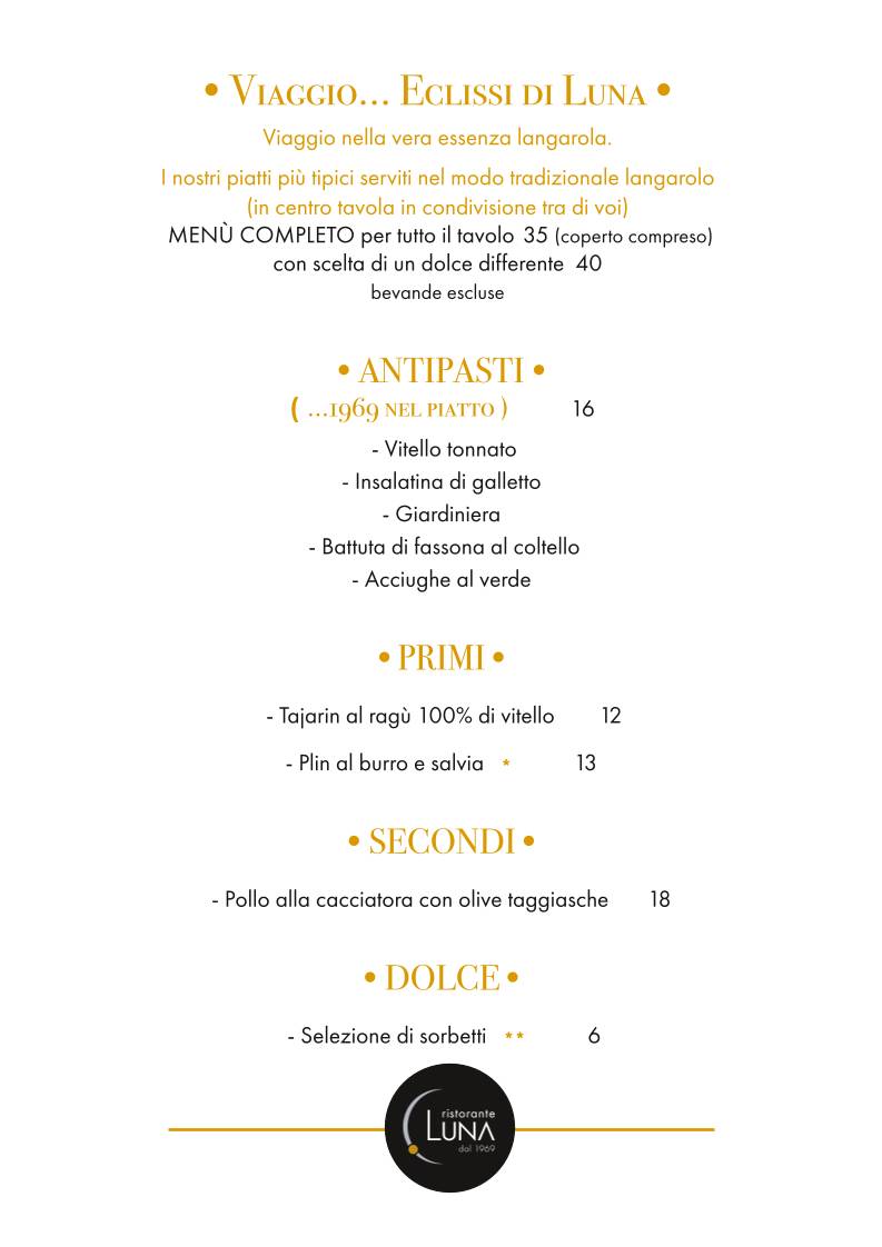 Menu di Luna 