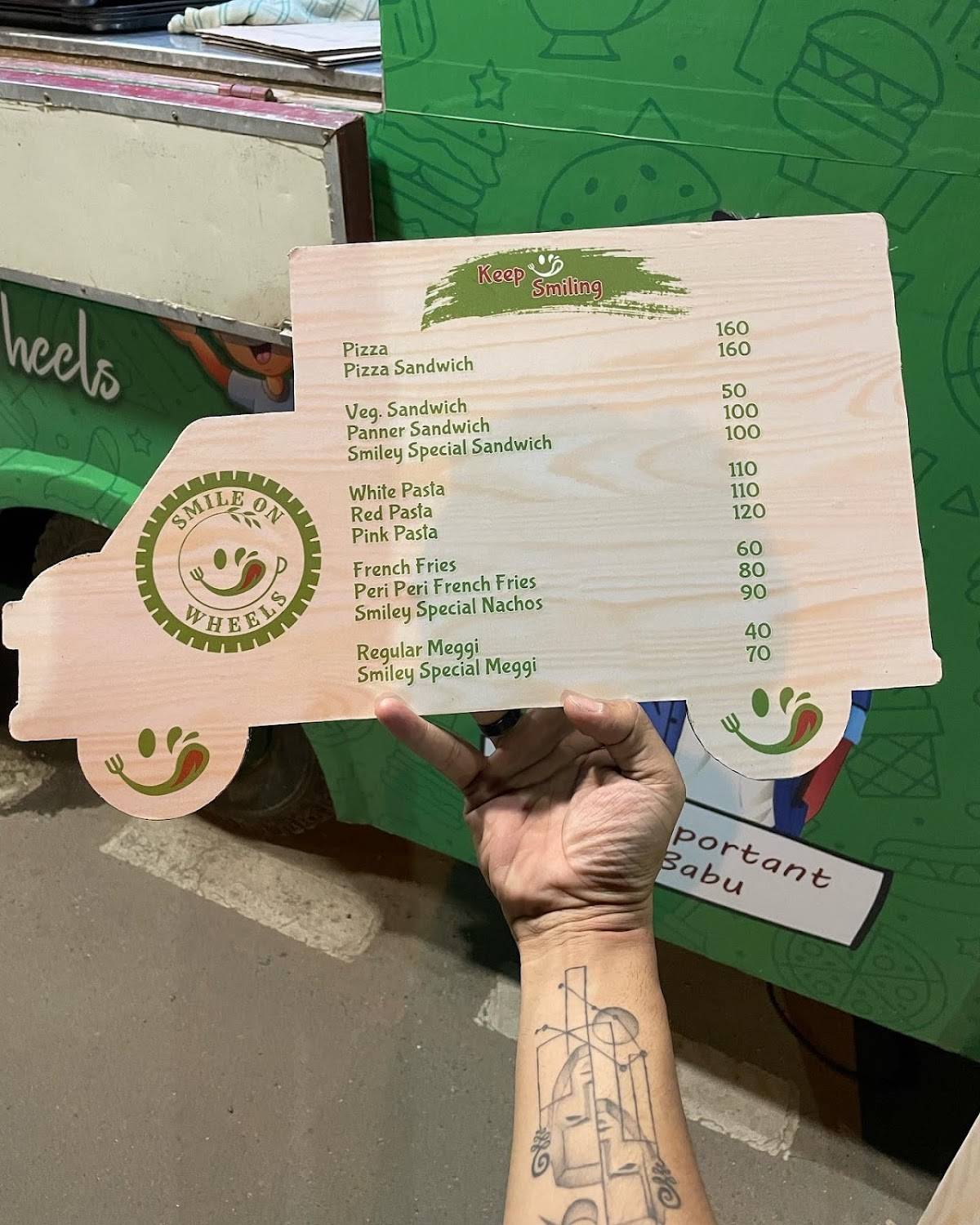 Smile on Wheels menu