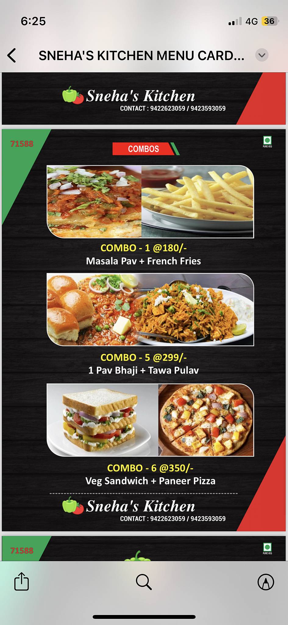 Sneha's Kitchen menu