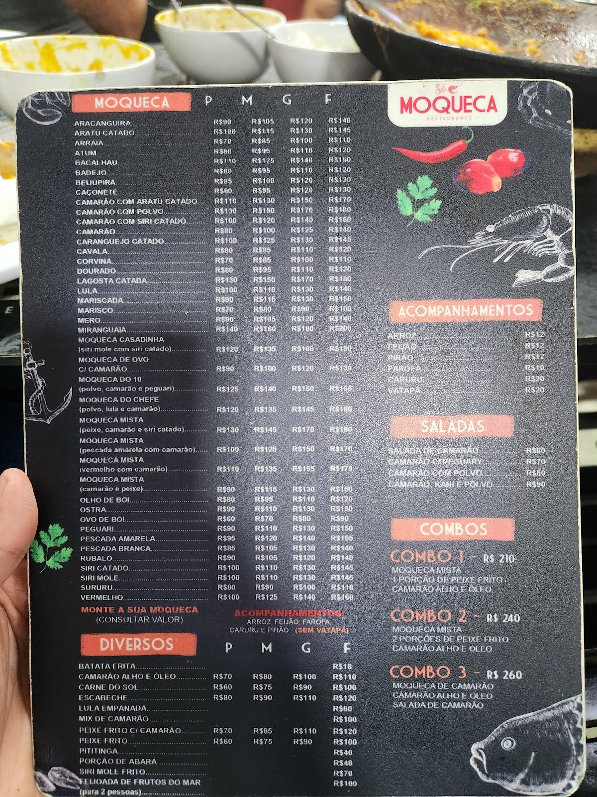 Só Moqueca cardápio