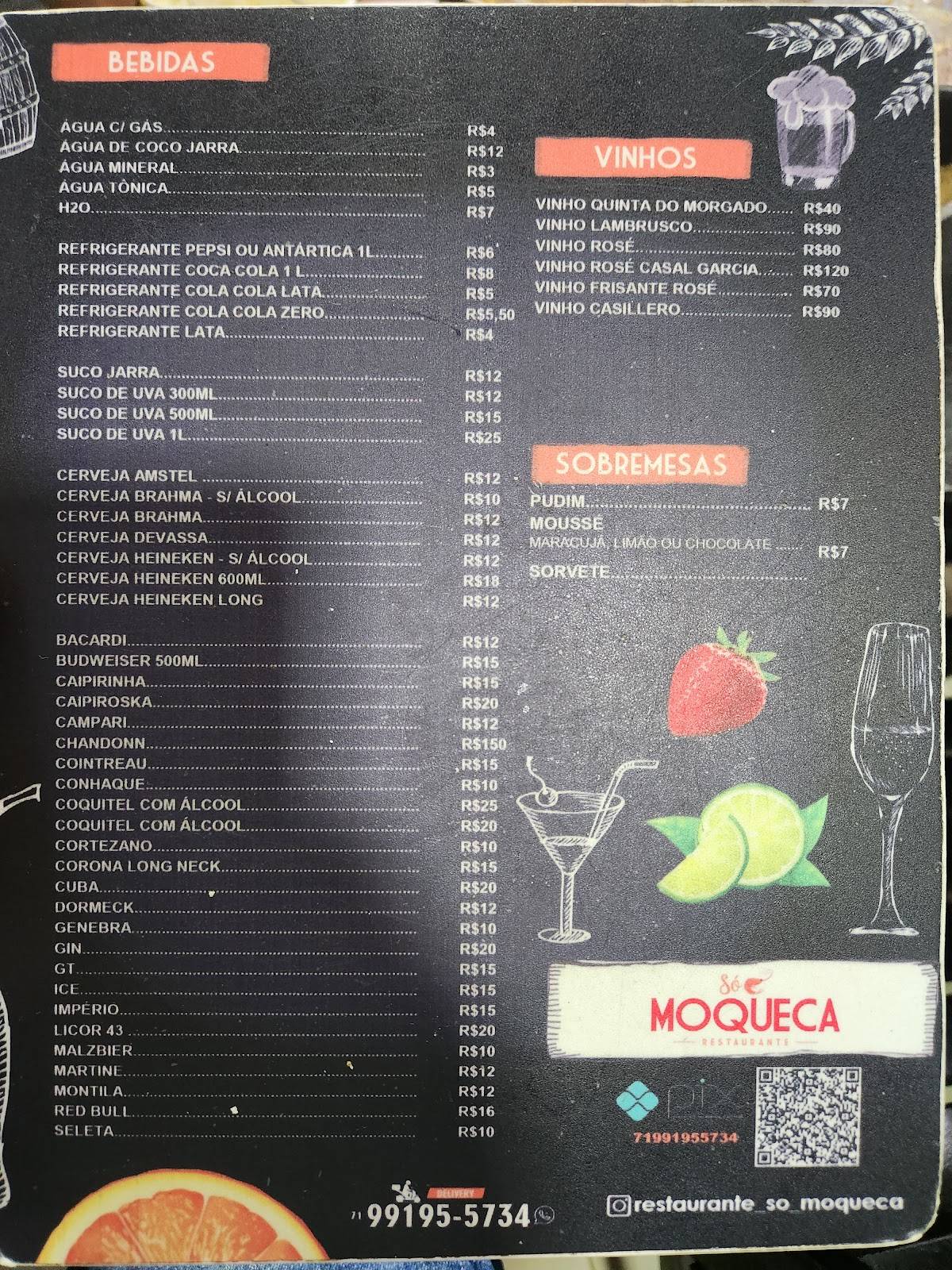 Só Moqueca cardápio