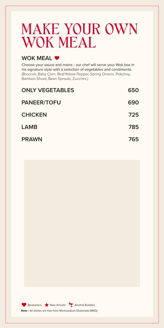 So The Sky Kitchen menu